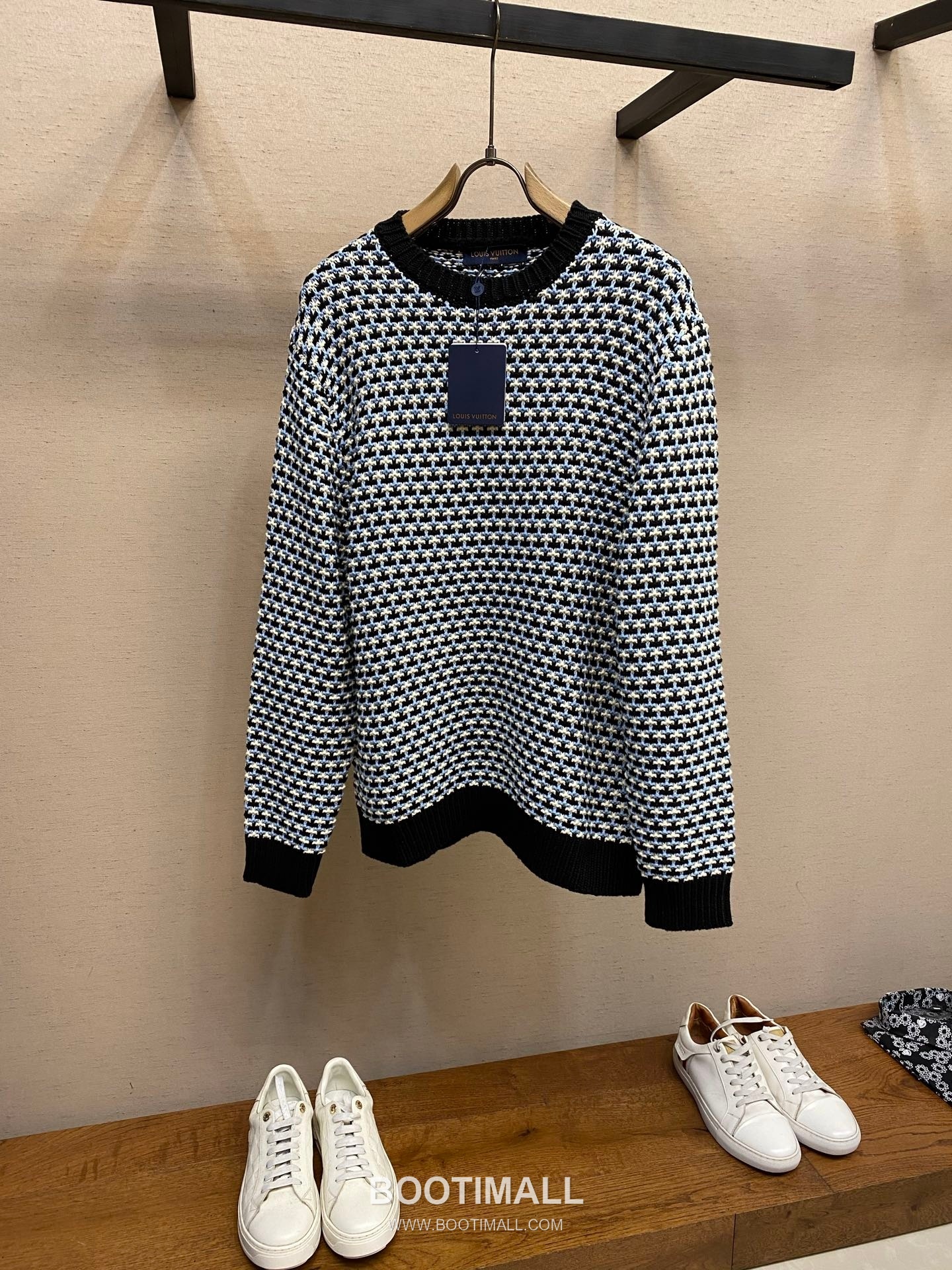 Louis Vuitton 2026FW Houndstooth Pattern Cotton Blend Knit Sweater 루이비통 2026FW 하운드투스 패턴 코튼 혼방 니트 스웨터 5