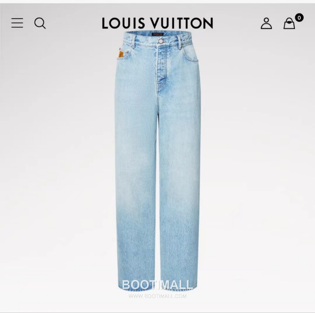 Louis Vuitton 2026SS Washed Cotton Denim Wide Leg Pants with Embroidered Logo 루이비통 2026SS 워시드 코튼 데님 와이드 레그 팬츠 자수 로고 2