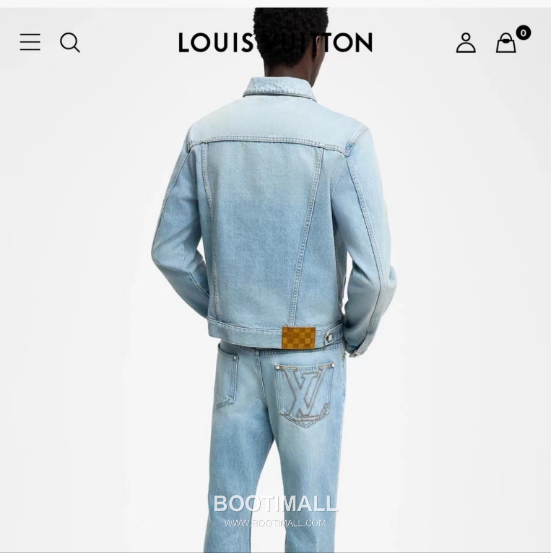 Louis Vuitton 2026SS Washed Cotton Denim Wide Leg Pants with Embroidered Logo 루이비통 2026SS 워시드 코튼 데님 와이드 레그 팬츠 자수 로고 4