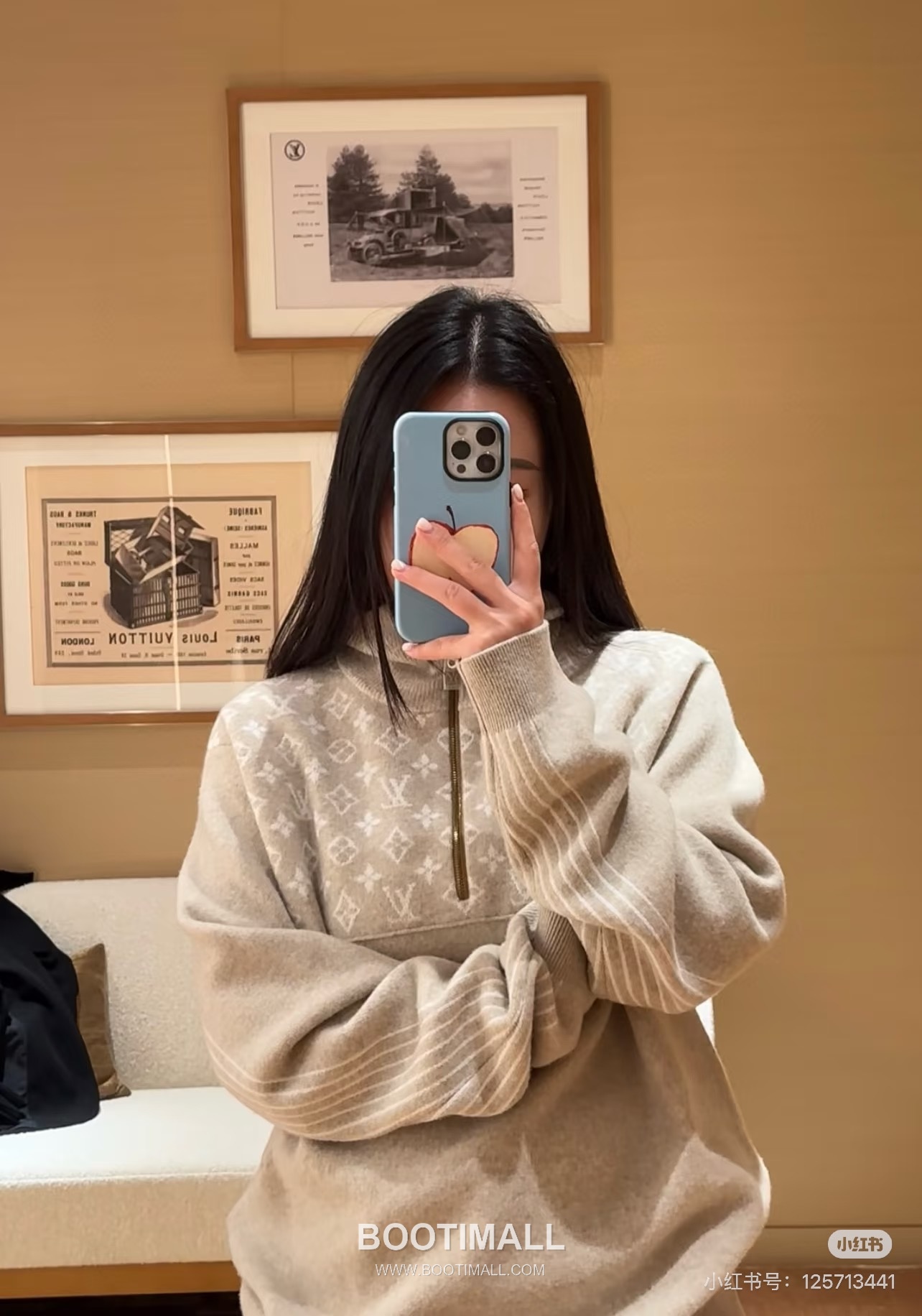 Louis Vuitton 2026FW Monogram Jacquard Wool Blend Half Zip Knit Sweater 루이비통 2026FW 모노그램 자카드 울 혼방 하프집 니트 스웨터 3