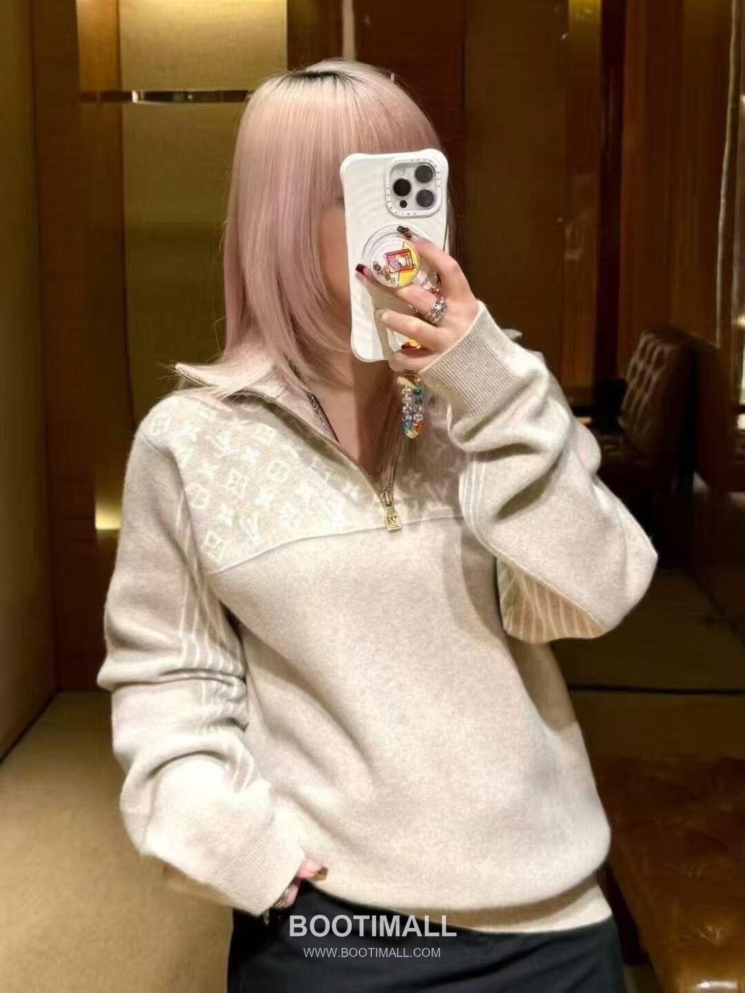 Louis Vuitton 2026FW Monogram Jacquard Wool Blend Half Zip Knit Sweater 루이비통 2026FW 모노그램 자카드 울 혼방 하프집 니트 스웨터 18