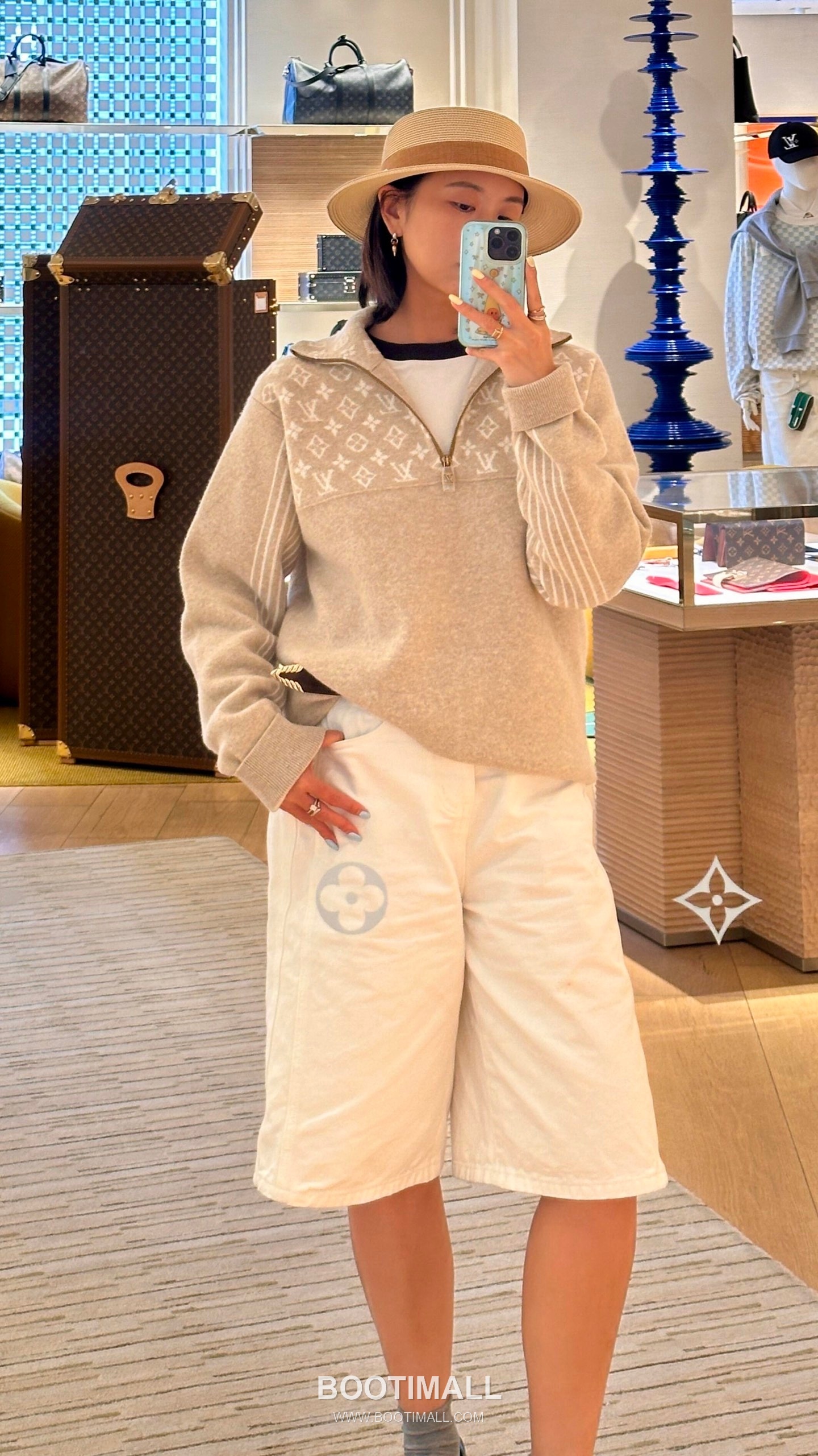 Louis Vuitton 2026FW Monogram Jacquard Wool Blend Half Zip Knit Sweater 루이비통 2026FW 모노그램 자카드 울 혼방 하프집 니트 스웨터 24