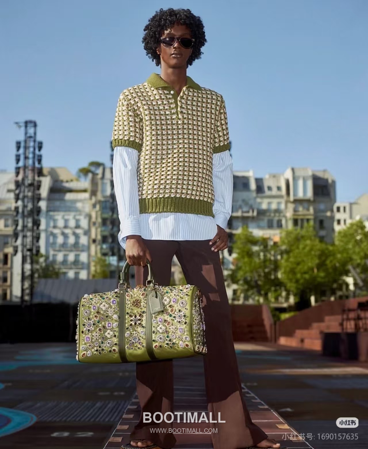 Louis Vuitton 2025SS Colorblock Jacquard Cotton Knit Polo Shirt 루이비통 2025SS 컬러블록 자카드 코튼 니트 폴로 셔츠 1