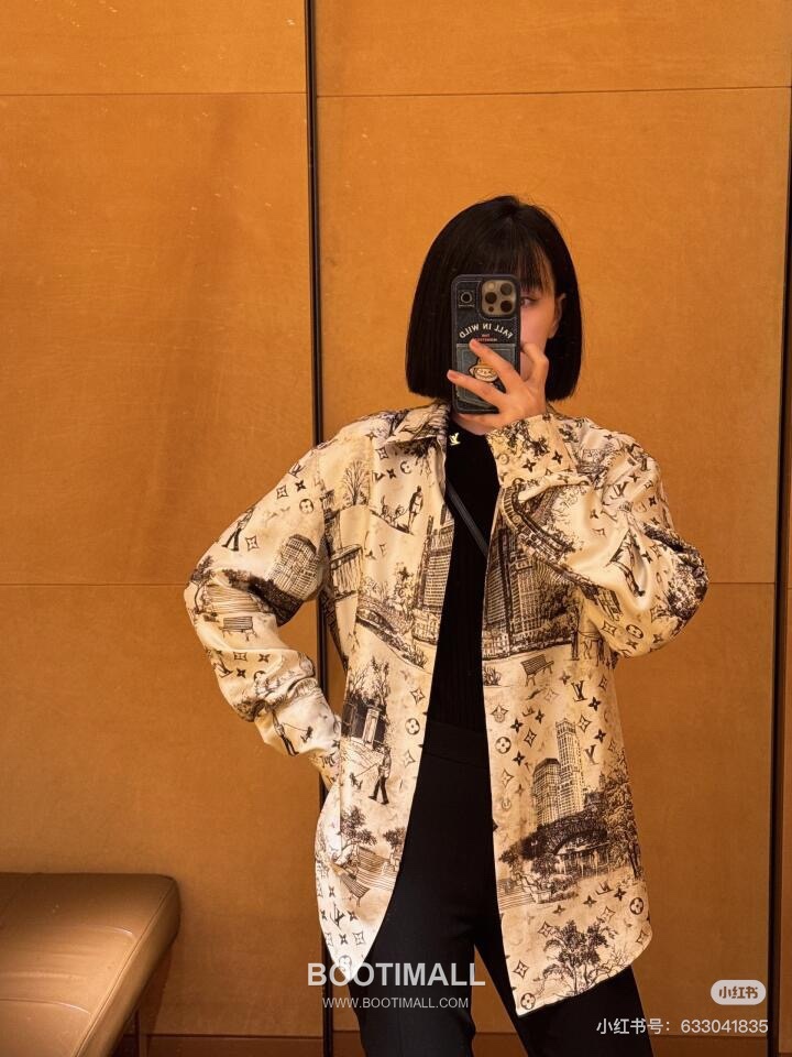 Louis Vuitton 2024FW Monogram City Walk Silk Twill Shirt with Print Detail 루이비통 2024FW 모노그램 시티워크 실크 트윌 셔츠 프린트 디테일 5