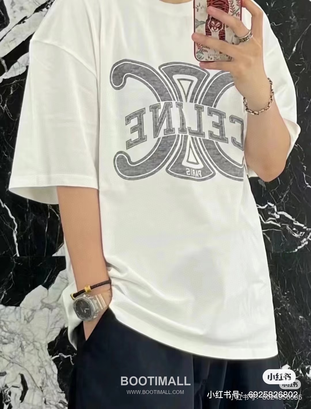 Celine 2026SS Graphic Print Cotton T-Shirt with Logo Detail 셀린느 2026SS 그래픽 프린트 코튼 반팔 티셔츠 로고 디테일 4