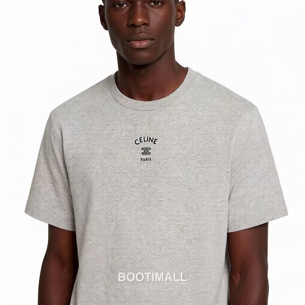 Celine 2026FW Triomphe Embroidered Cotton T-Shirt with Logo Detail 셀린느 2026FW 트리옹프 자수 코튼 반팔 티셔츠 로고 디테일 2