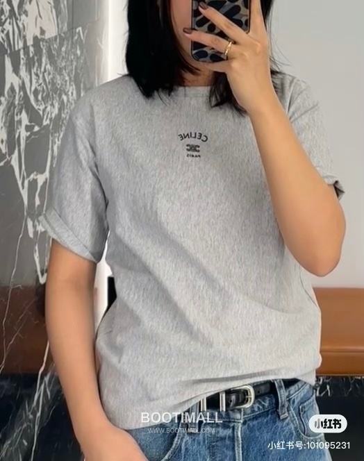 Celine 2026FW Triomphe Embroidered Cotton T-Shirt with Logo Detail 셀린느 2026FW 트리옹프 자수 코튼 반팔 티셔츠 로고 디테일 3