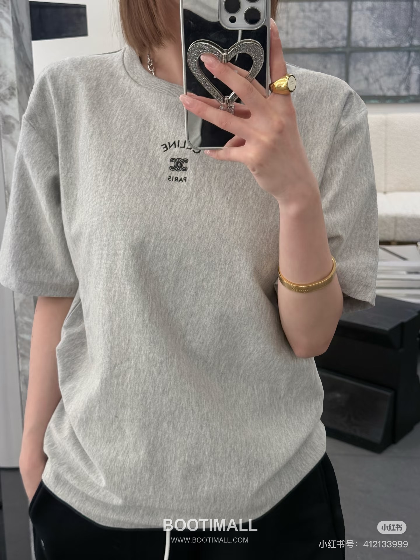 Celine 2026FW Triomphe Embroidered Cotton T-Shirt with Logo Detail 셀린느 2026FW 트리옹프 자수 코튼 반팔 티셔츠 로고 디테일 6