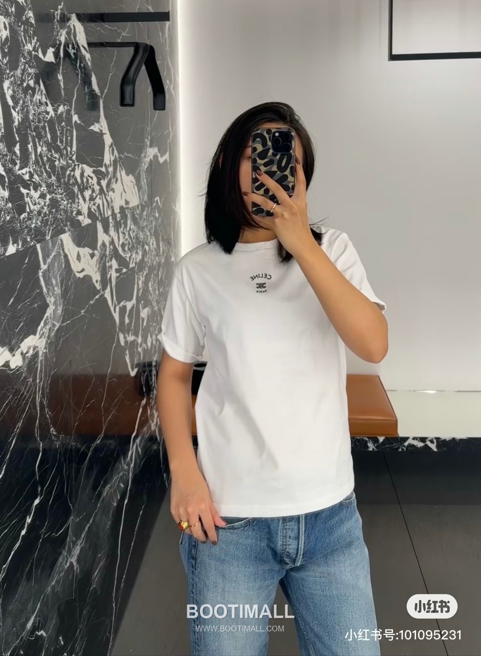 Celine 2026FW Triomphe Embroidered Cotton T-Shirt with Logo Detail 셀린느 2026FW 트리옹프 자수 코튼 반팔 티셔츠 로고 디테일 3