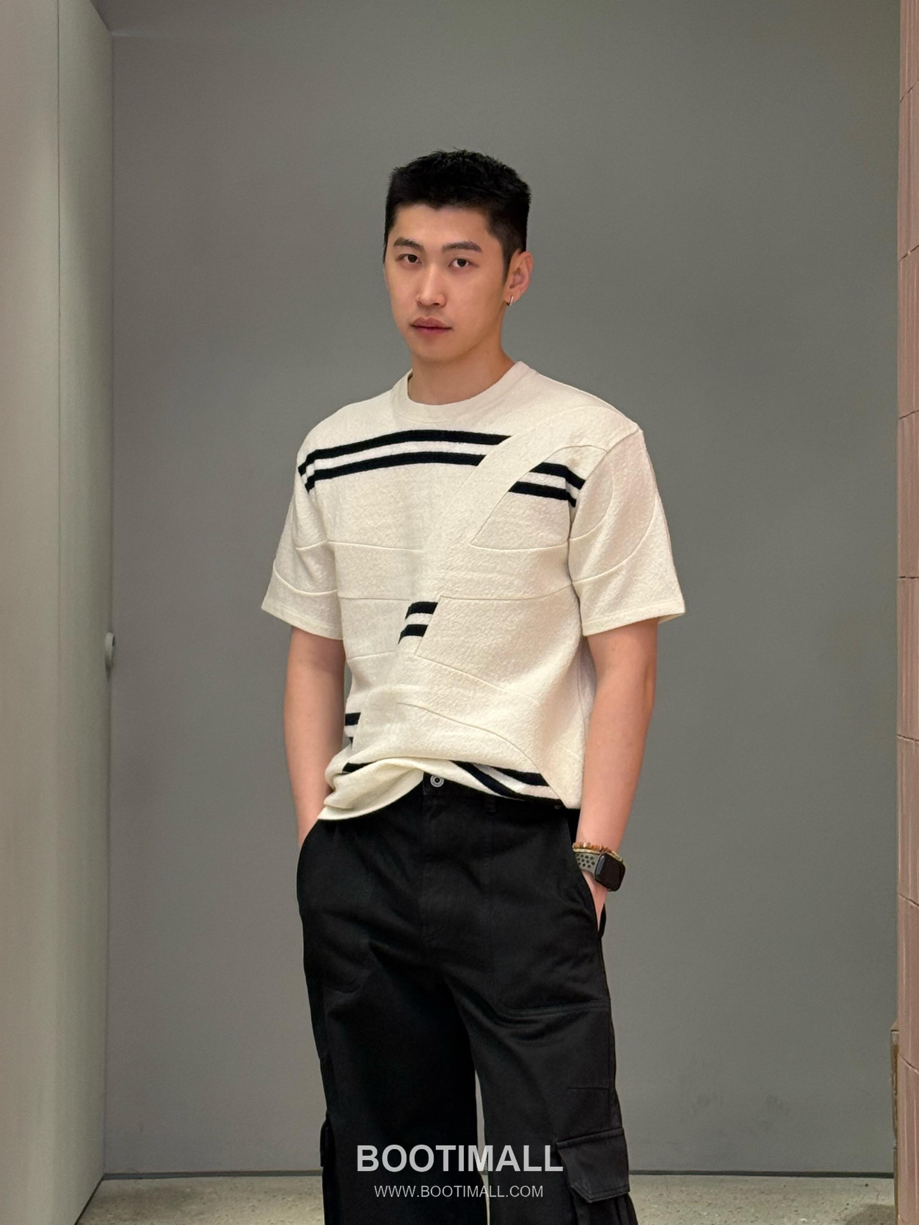 Loewe 2026FW Embroidered Wool Blend Knit T-Shirt with Jacquard Texture 로에베 2026FW 자수 울 혼방 니트 반팔 티셔츠 자카드 텍스처 7