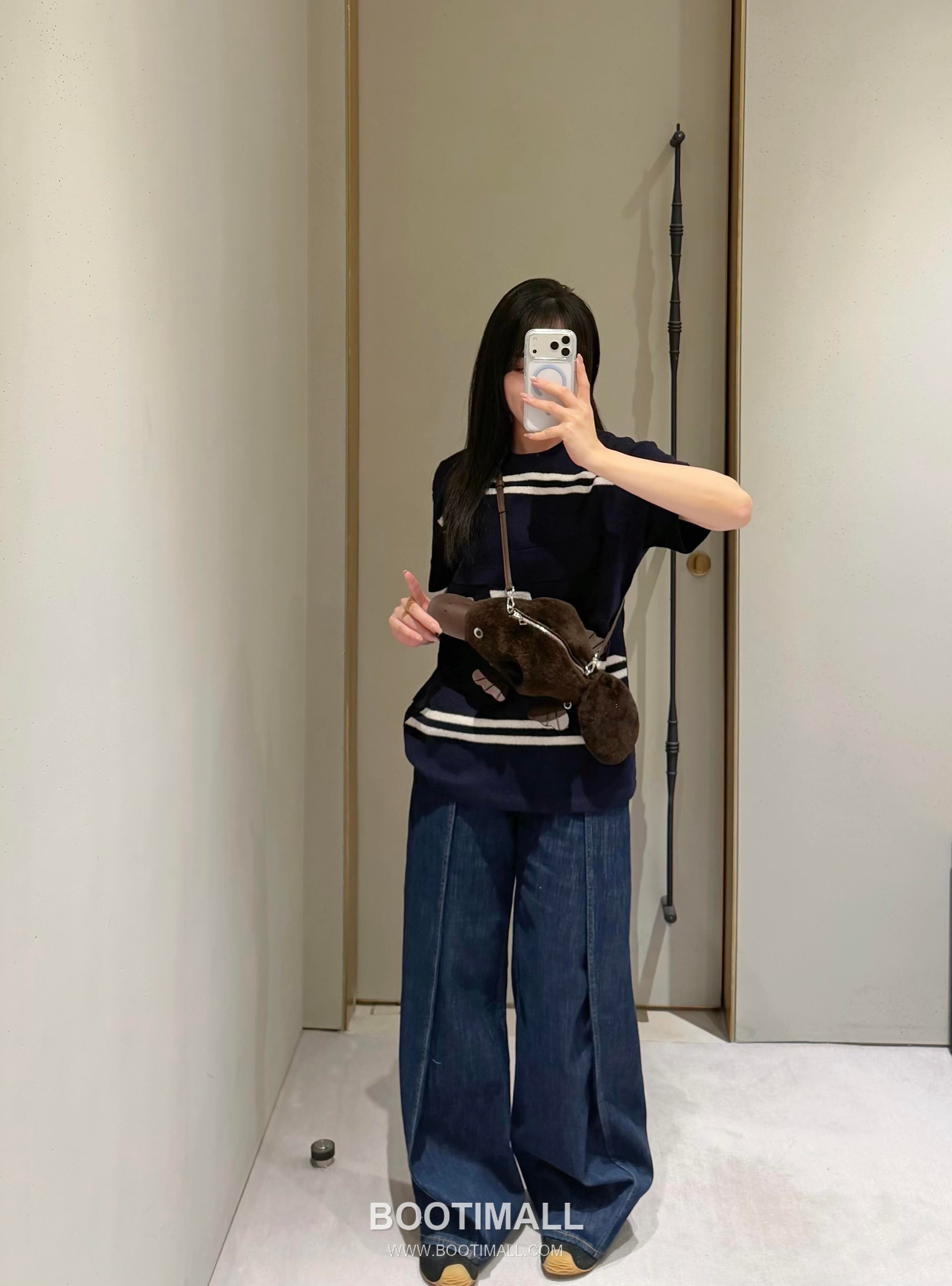 Loewe 2026FW Embroidered Wool Blend Knit T-Shirt with Jacquard Texture 로에베 2026FW 자수 울 혼방 니트 반팔 티셔츠 자카드 텍스처 3