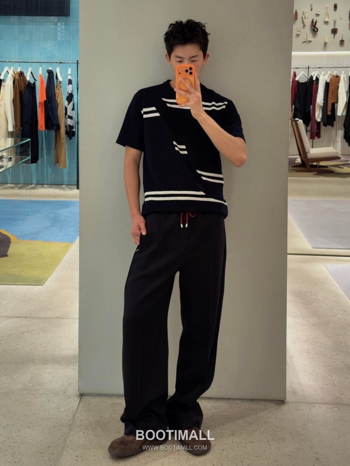 Loewe 2026FW Embroidered Wool Blend Knit T-Shirt with Jacquard Texture 로에베 2026FW 자수 울 혼방 니트 반팔 티셔츠 자카드 텍스처 26