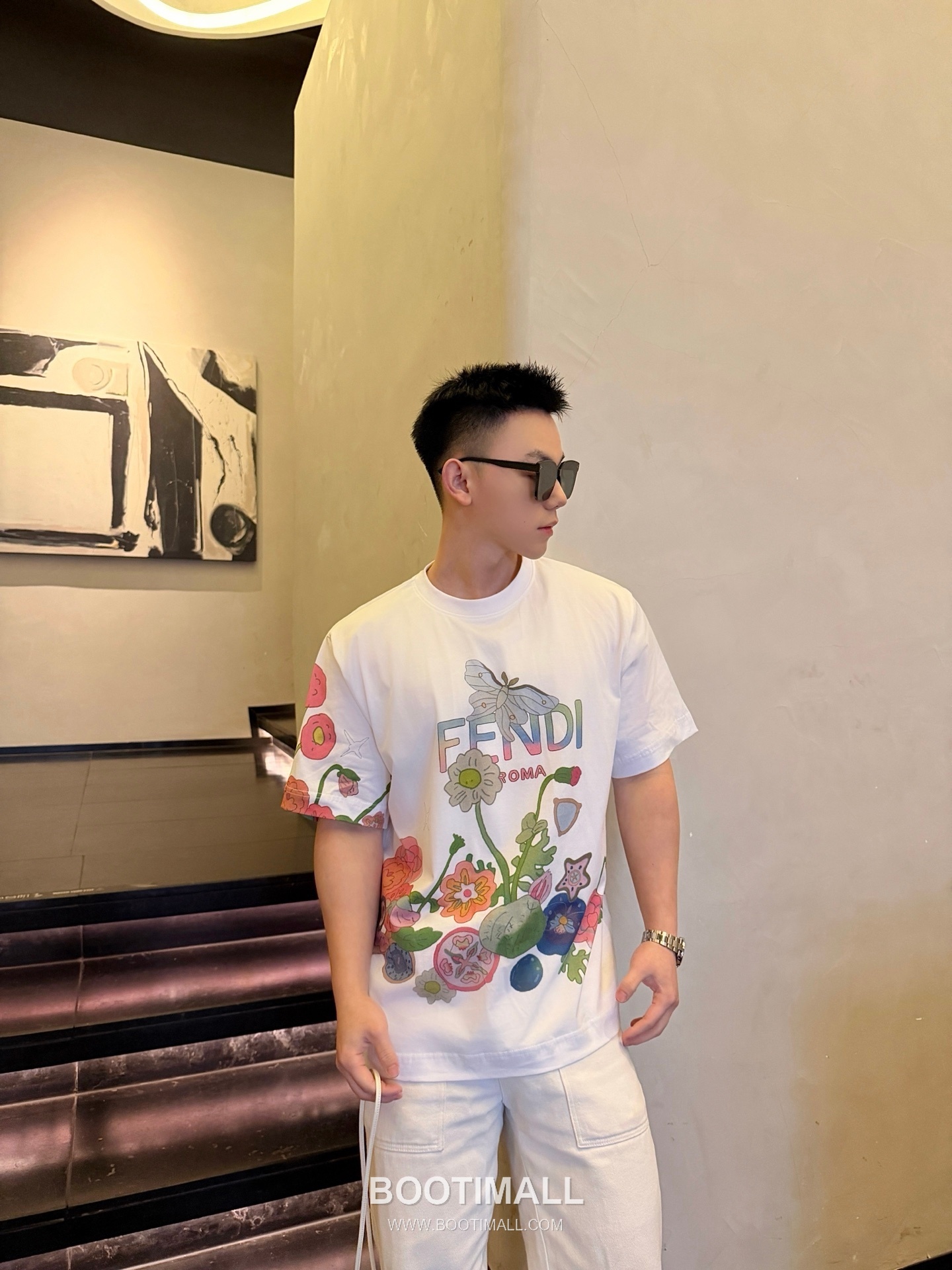 Fendi 2026SS Future Colorblock Print Cotton T-Shirt with Logo Detail 펜디 2026SS 퓨처 컬러블록 프린트 코튼 반팔 티셔츠 로고 디테일 2
