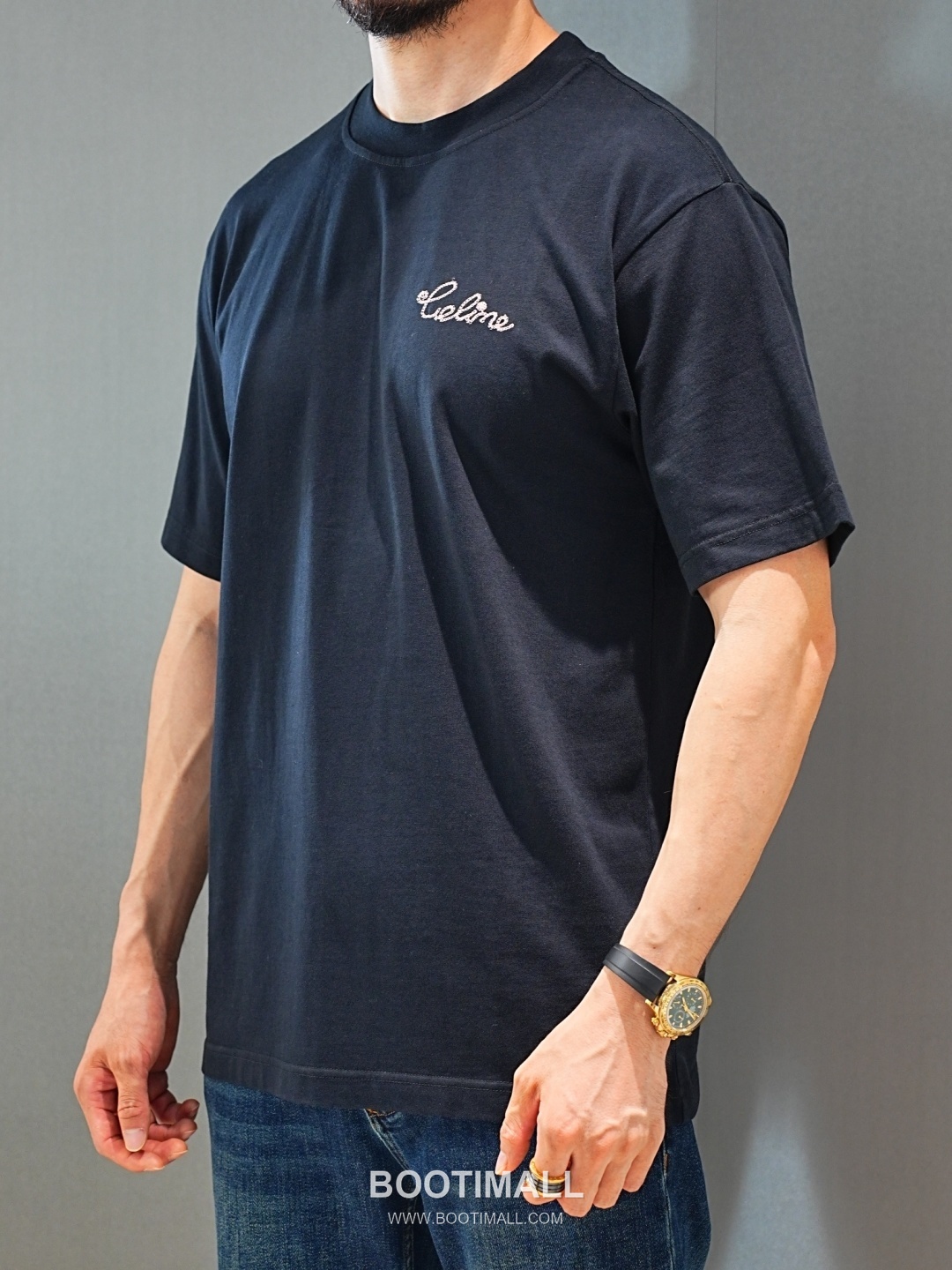 Celine 2026 SS Cotton T-Shirt with Front Embroidered Logo and Back Print 셀린느 2026 SS 코튼 티셔츠 전면 자수 로고 후면 프린트 1