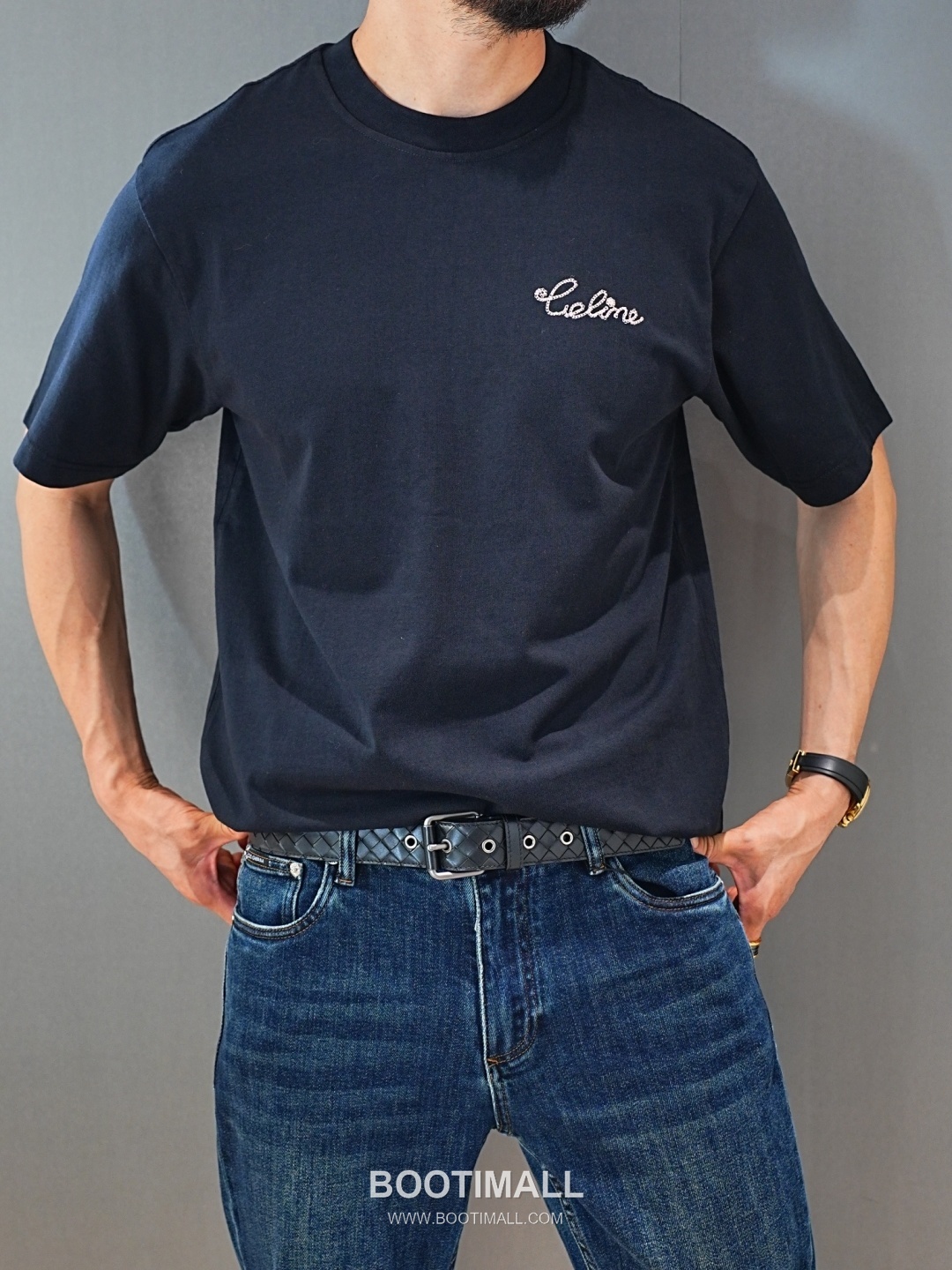 Celine 2026 SS Cotton T-Shirt with Front Embroidered Logo and Back Print 셀린느 2026 SS 코튼 티셔츠 전면 자수 로고 후면 프린트 2