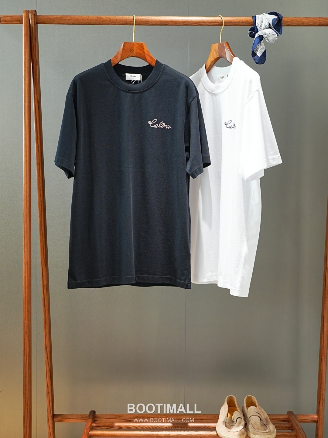 Celine 2026 SS Cotton T-Shirt with Front Embroidered Logo and Back Print 셀린느 2026 SS 코튼 티셔츠 전면 자수 로고 후면 프린트 7