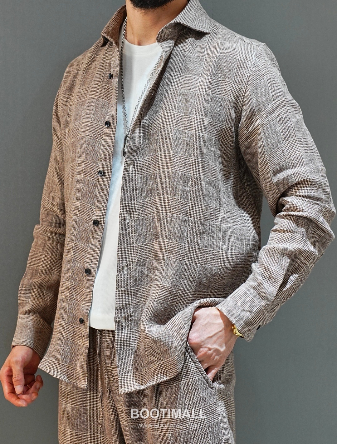 Zegna 2026 SS Linen Relaxed Fit Shirt with Spread Collar 제냐 2026 SS 린넨 루즈핏 셔츠 스프레드 칼라 4