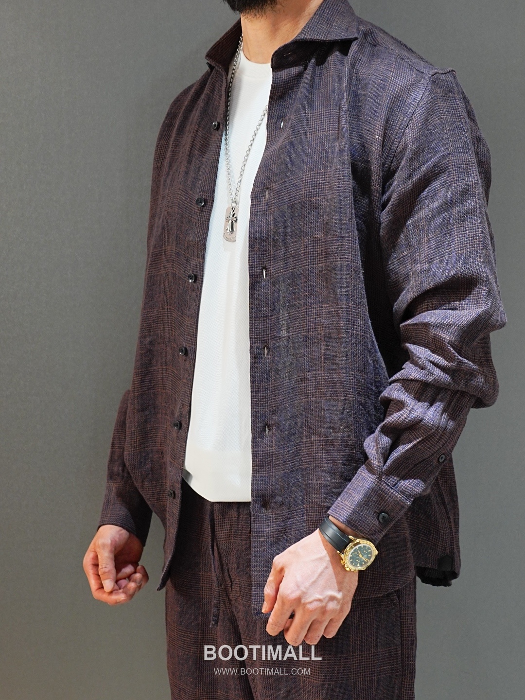 Zegna 2026 SS Linen Relaxed Fit Shirt with Spread Collar 제냐 2026 SS 린넨 루즈핏 셔츠 스프레드 칼라 845435 3