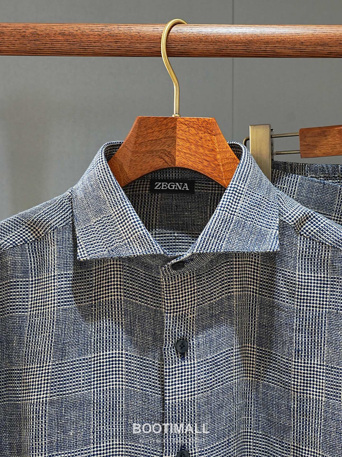 Zegna 2026 SS Linen Relaxed Fit Shirt with Spread Collar 제냐 2026 SS 린넨 루즈핏 셔츠 스프레드 칼라 845435 11