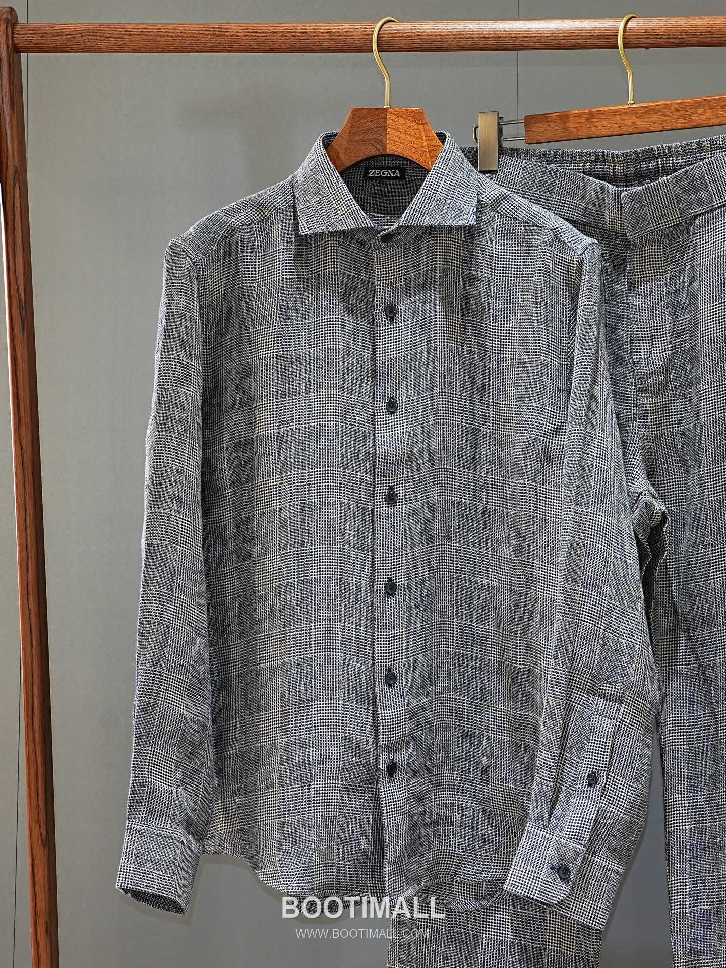 Zegna 2026 SS Linen Relaxed Fit Shirt with Spread Collar 제냐 2026 SS 린넨 루즈핏 셔츠 스프레드 칼라 845435 15