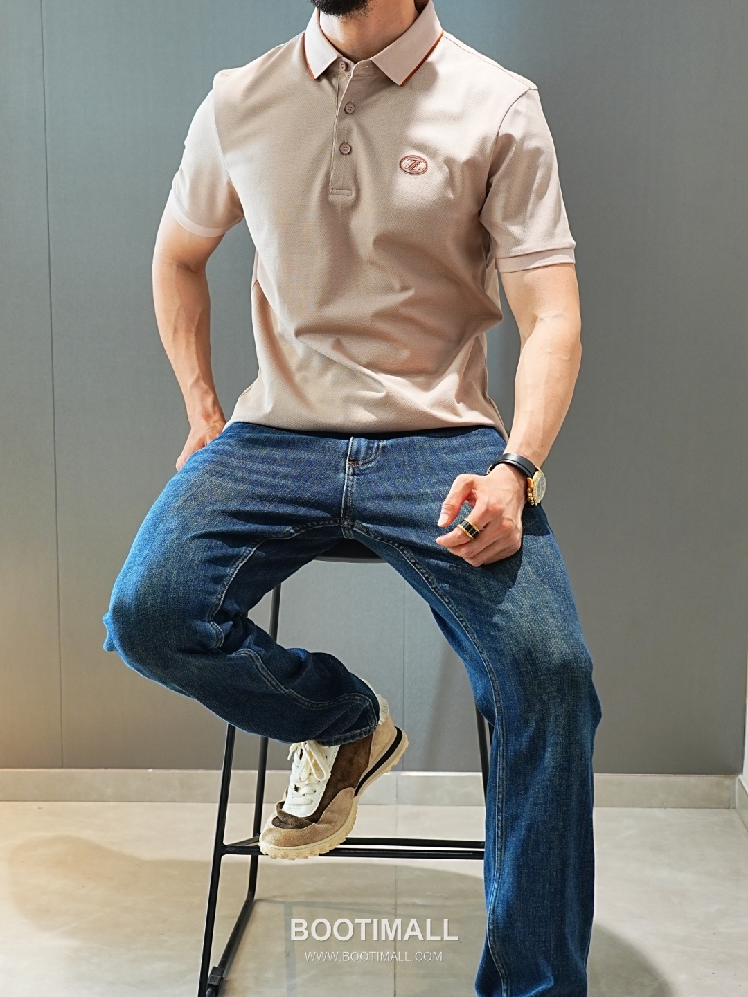 Zegna 2026 SS Silk Cotton Polo Shirt with Spread Collar 제냐 2026 SS 실크 코튼 폴로 셔츠 스프레드 칼라 5