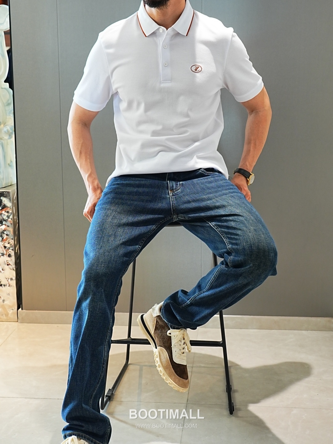 Zegna 2026 SS Silk Cotton Polo Shirt with Spread Collar 제냐 2026 SS 실크 코튼 폴로 셔츠 스프레드 칼라 6