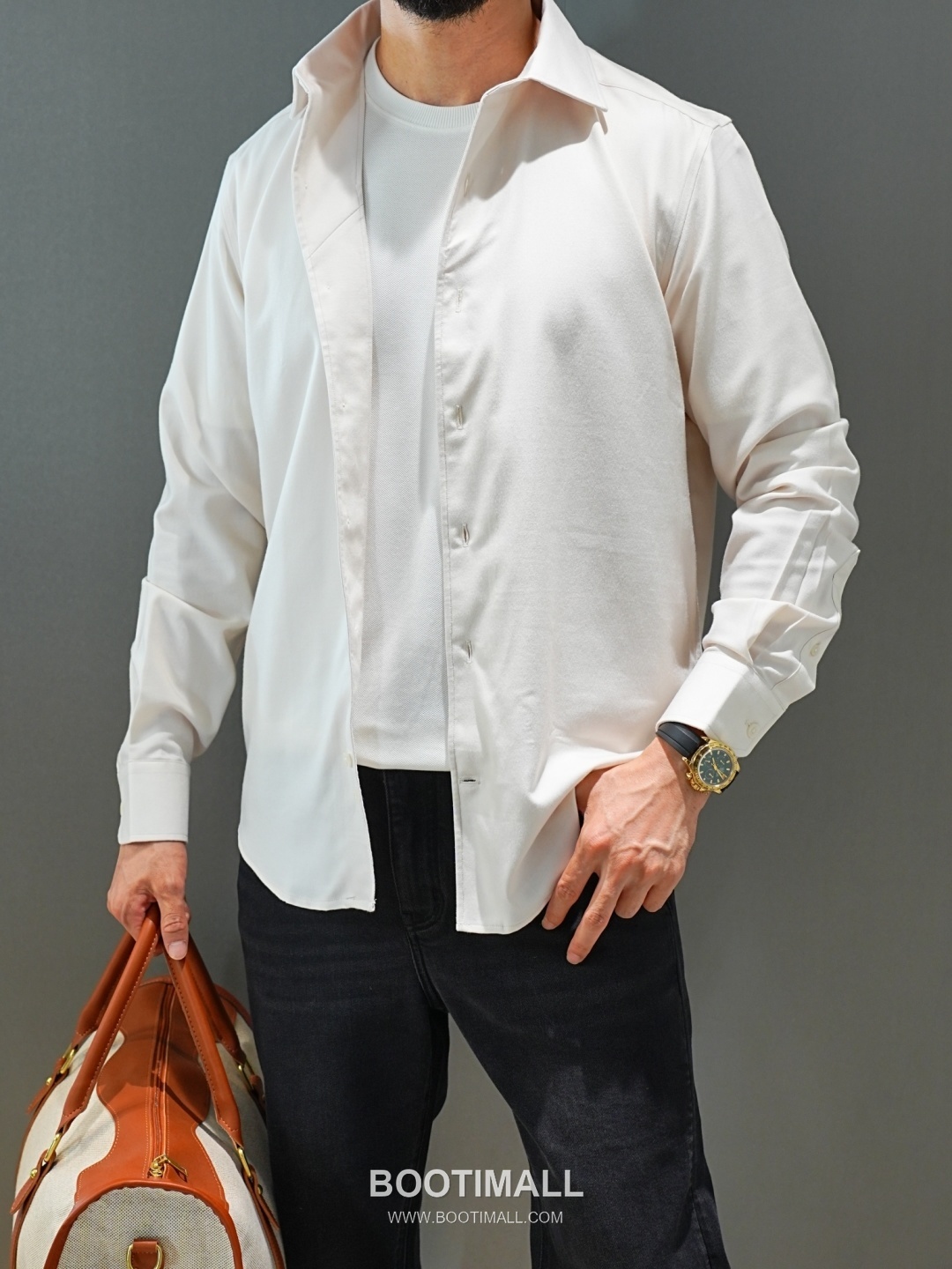 Brioni 2026 SS Brushed Fabric Shirt with Lambskin Trim 브리오니 2026 SS 브러시드 패브릭 셔츠 램스킨 트림 2