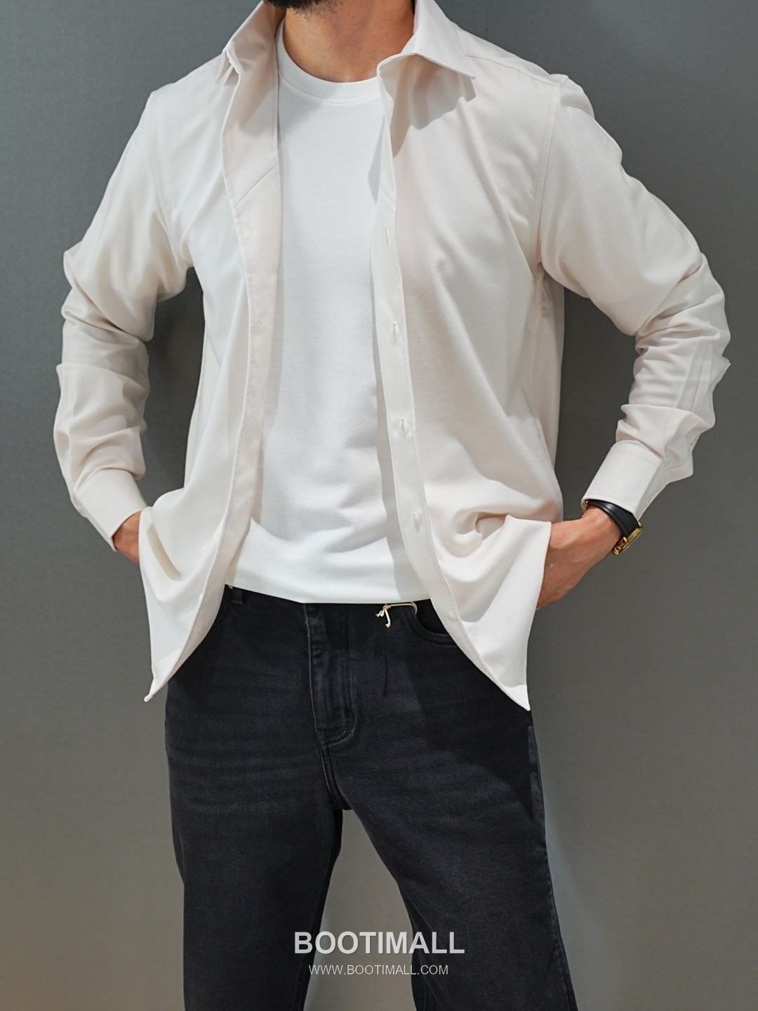 Brioni 2026 SS Brushed Fabric Shirt with Lambskin Trim 브리오니 2026 SS 브러시드 패브릭 셔츠 램스킨 트림 3