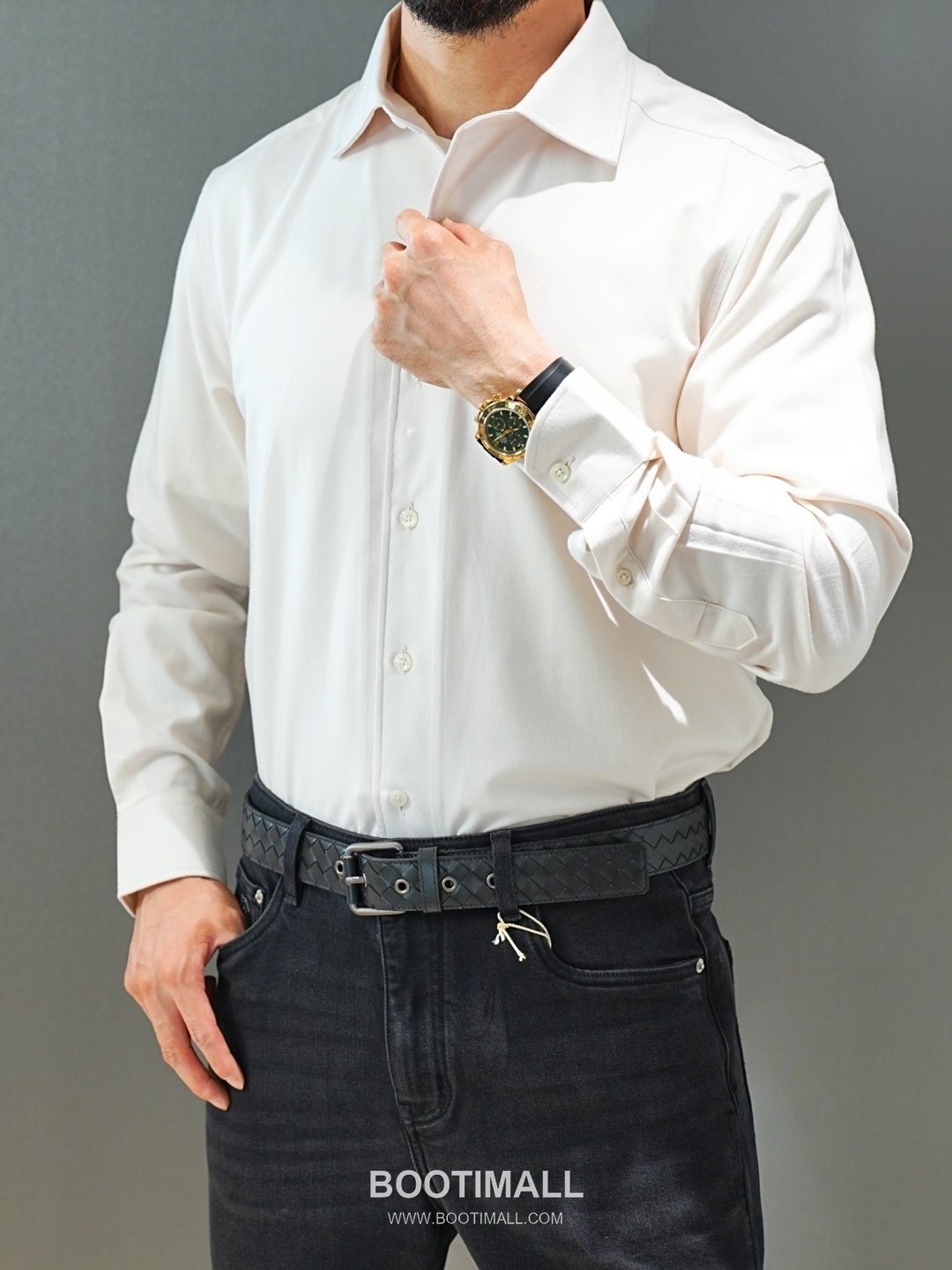 Brioni 2026 SS Brushed Fabric Shirt with Lambskin Trim 브리오니 2026 SS 브러시드 패브릭 셔츠 램스킨 트림 5