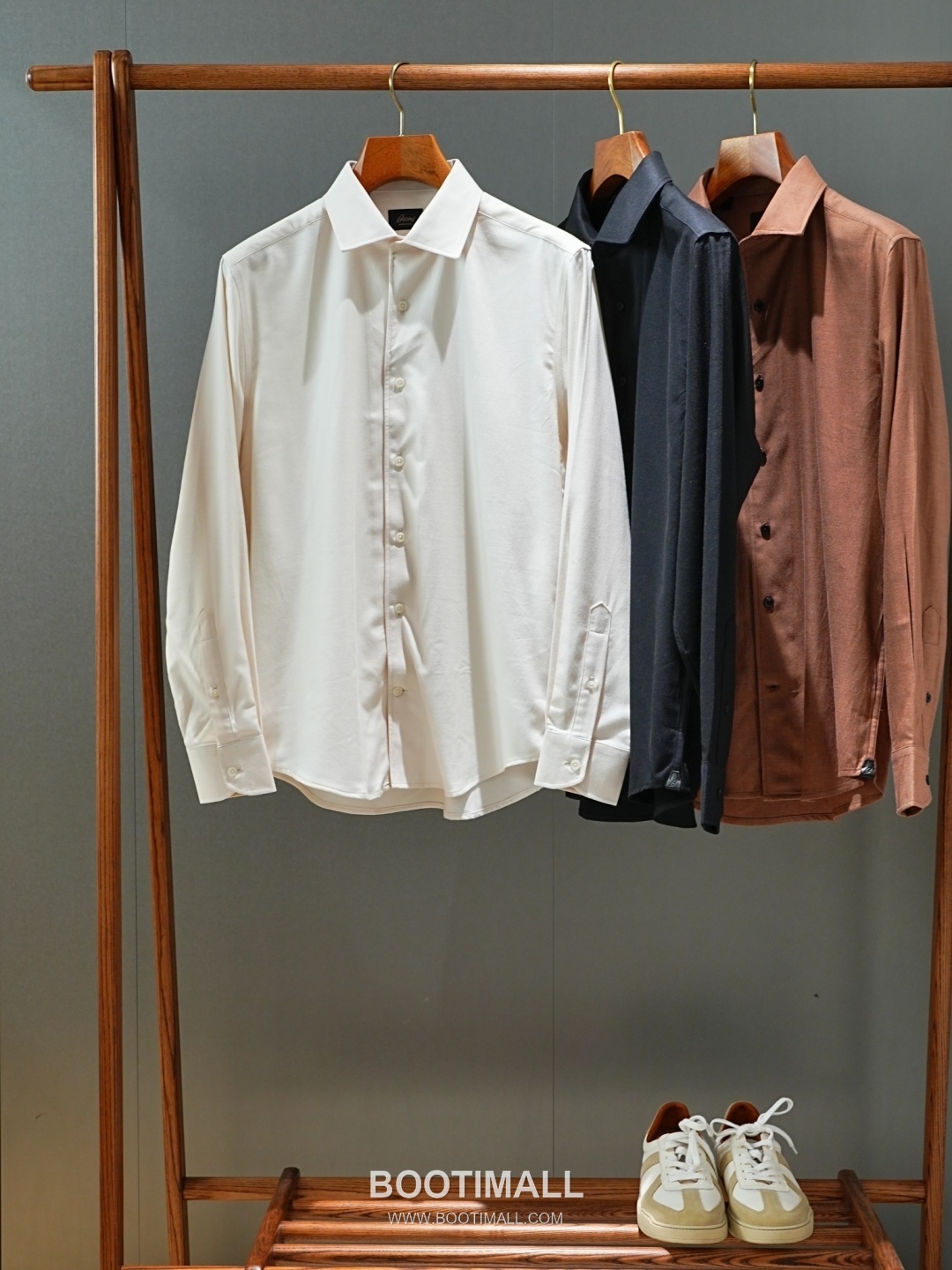 Brioni 2026 SS Brushed Fabric Shirt with Lambskin Trim 브리오니 2026 SS 브러시드 패브릭 셔츠 램스킨 트림 10