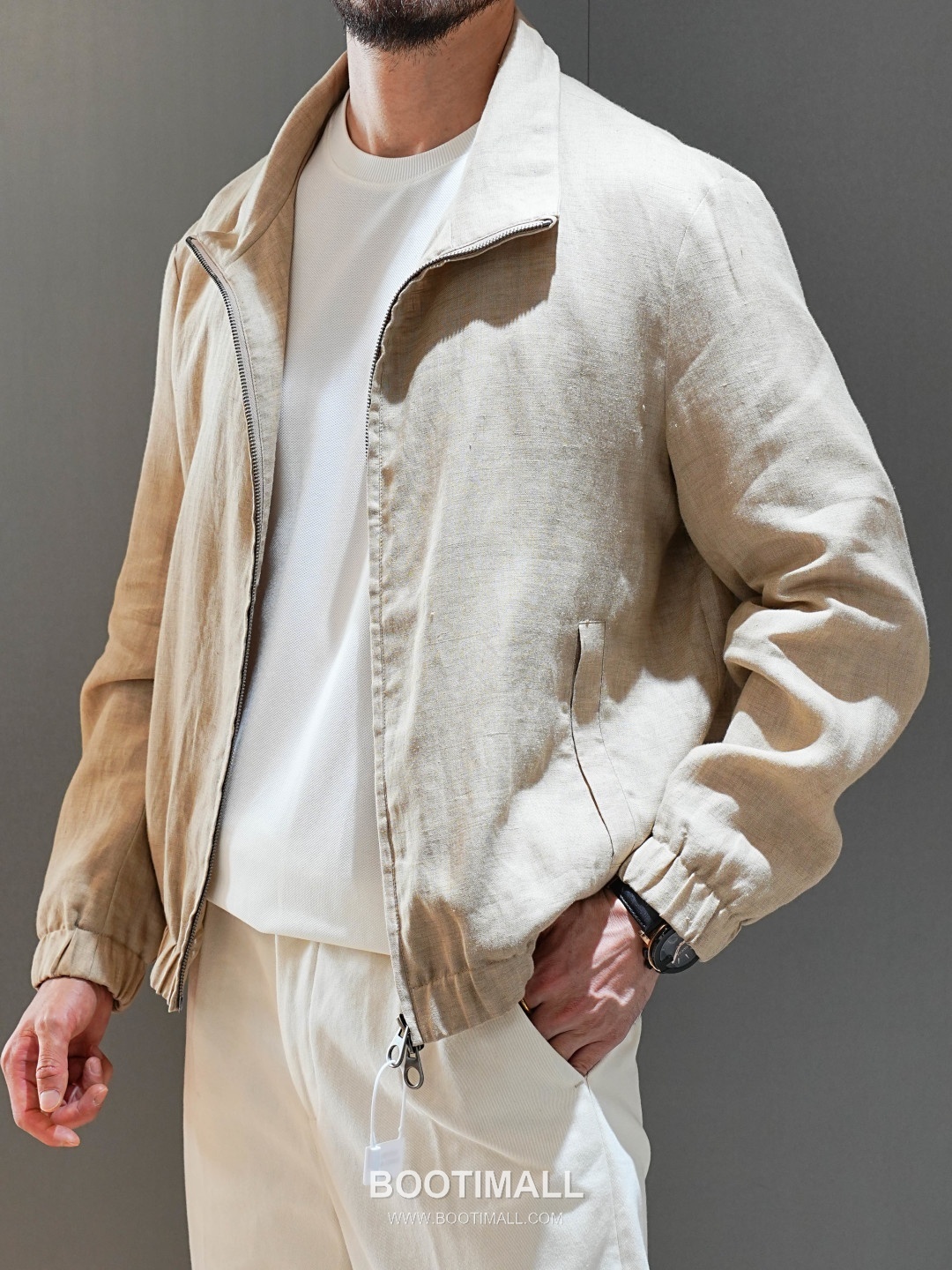 Loro Piana 2026 SS Linen Zip-Up Jacket with Stand Collar 로로피아나 2026 SS 린넨 집업 재킷 스탠드 칼라 1