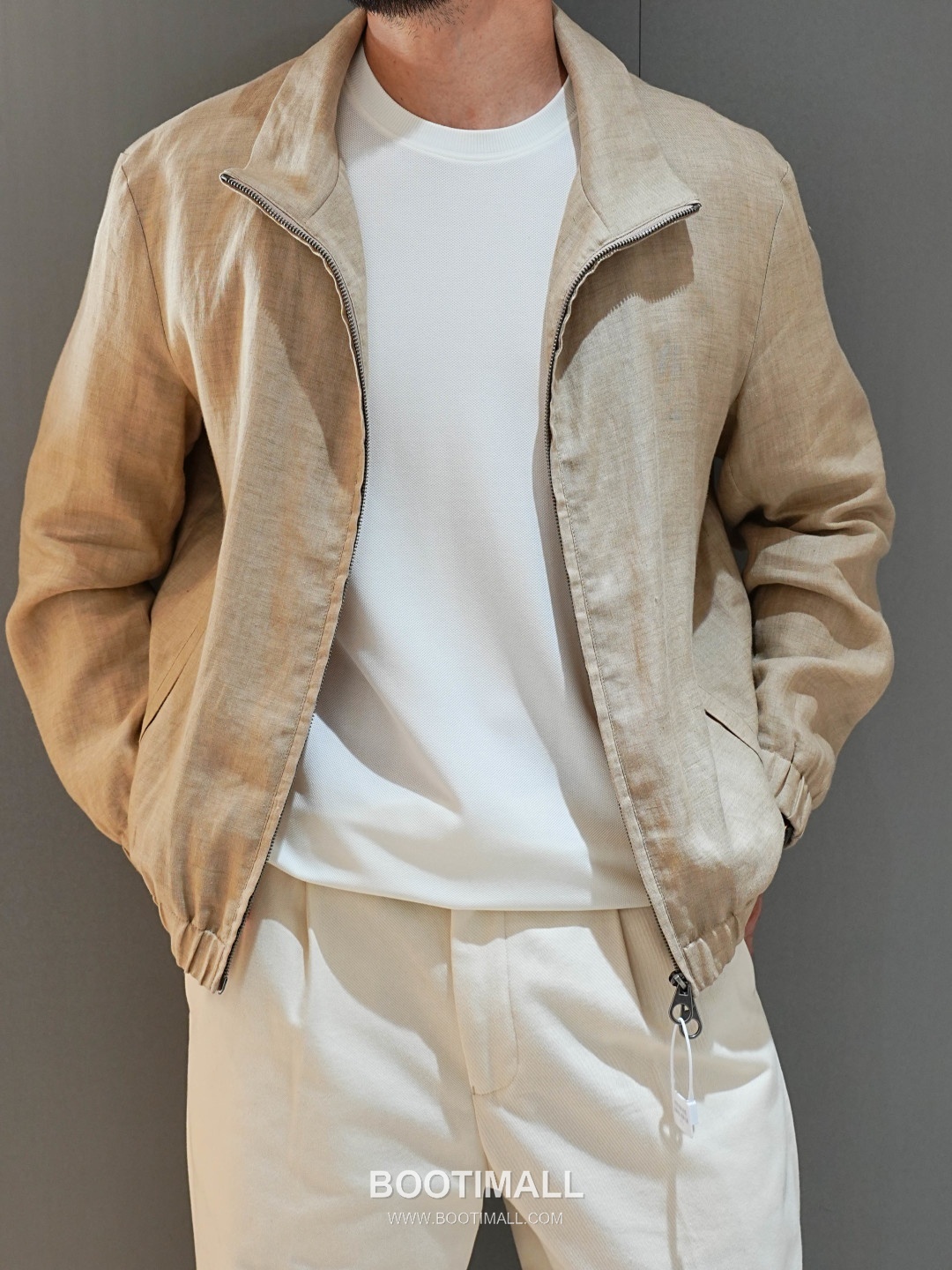 Loro Piana 2026 SS Linen Zip-Up Jacket with Stand Collar 로로피아나 2026 SS 린넨 집업 재킷 스탠드 칼라 2