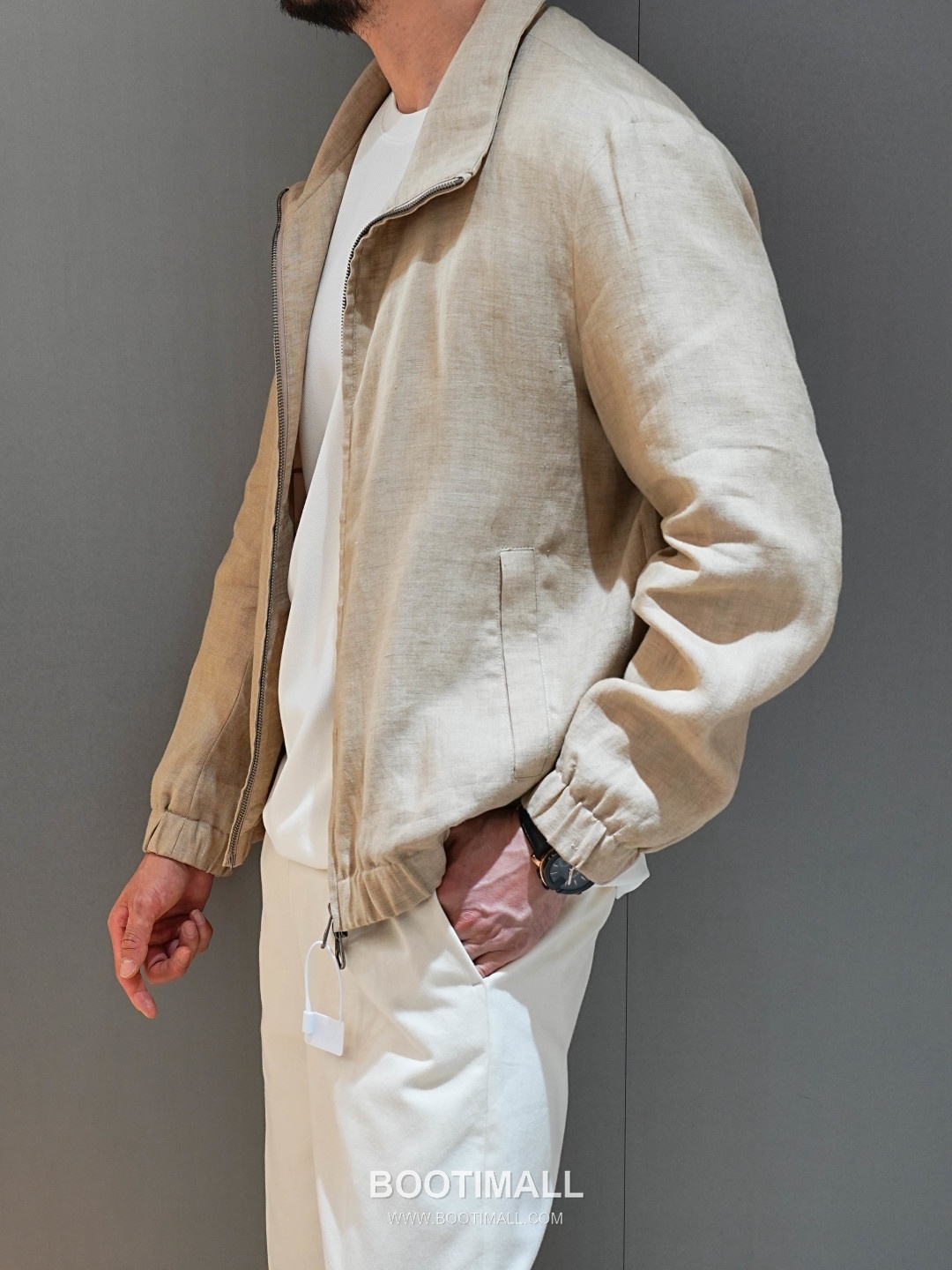 Loro Piana 2026 SS Linen Zip-Up Jacket with Stand Collar 로로피아나 2026 SS 린넨 집업 재킷 스탠드 칼라 4