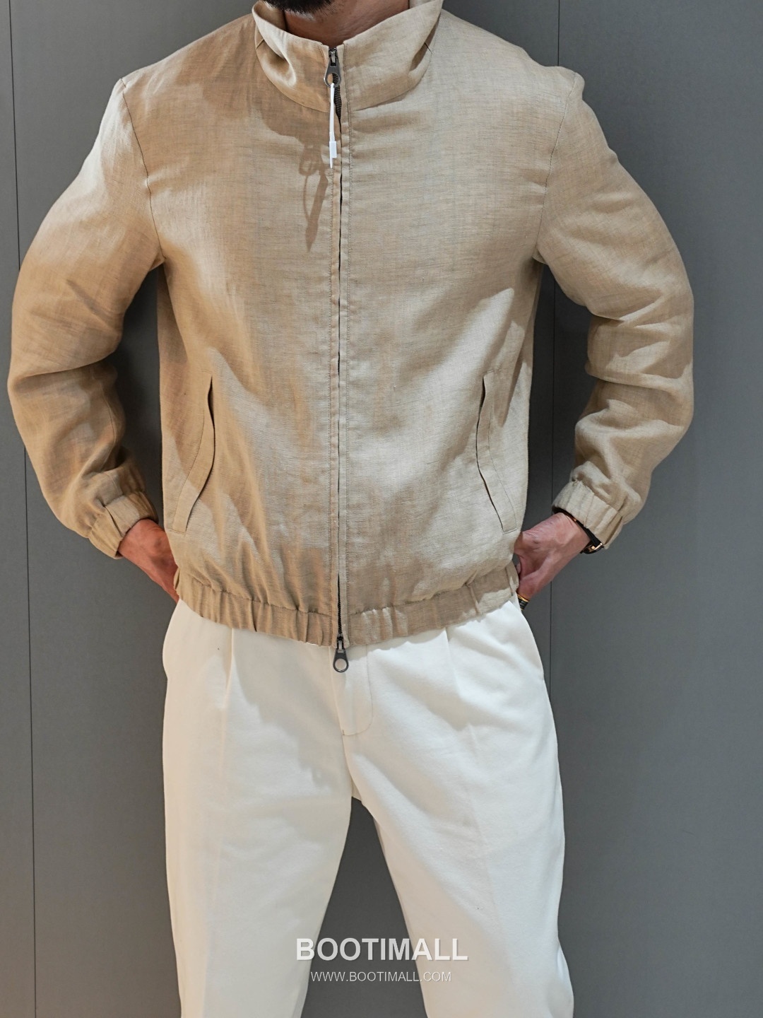 Loro Piana 2026 SS Linen Zip-Up Jacket with Stand Collar 로로피아나 2026 SS 린넨 집업 재킷 스탠드 칼라 8