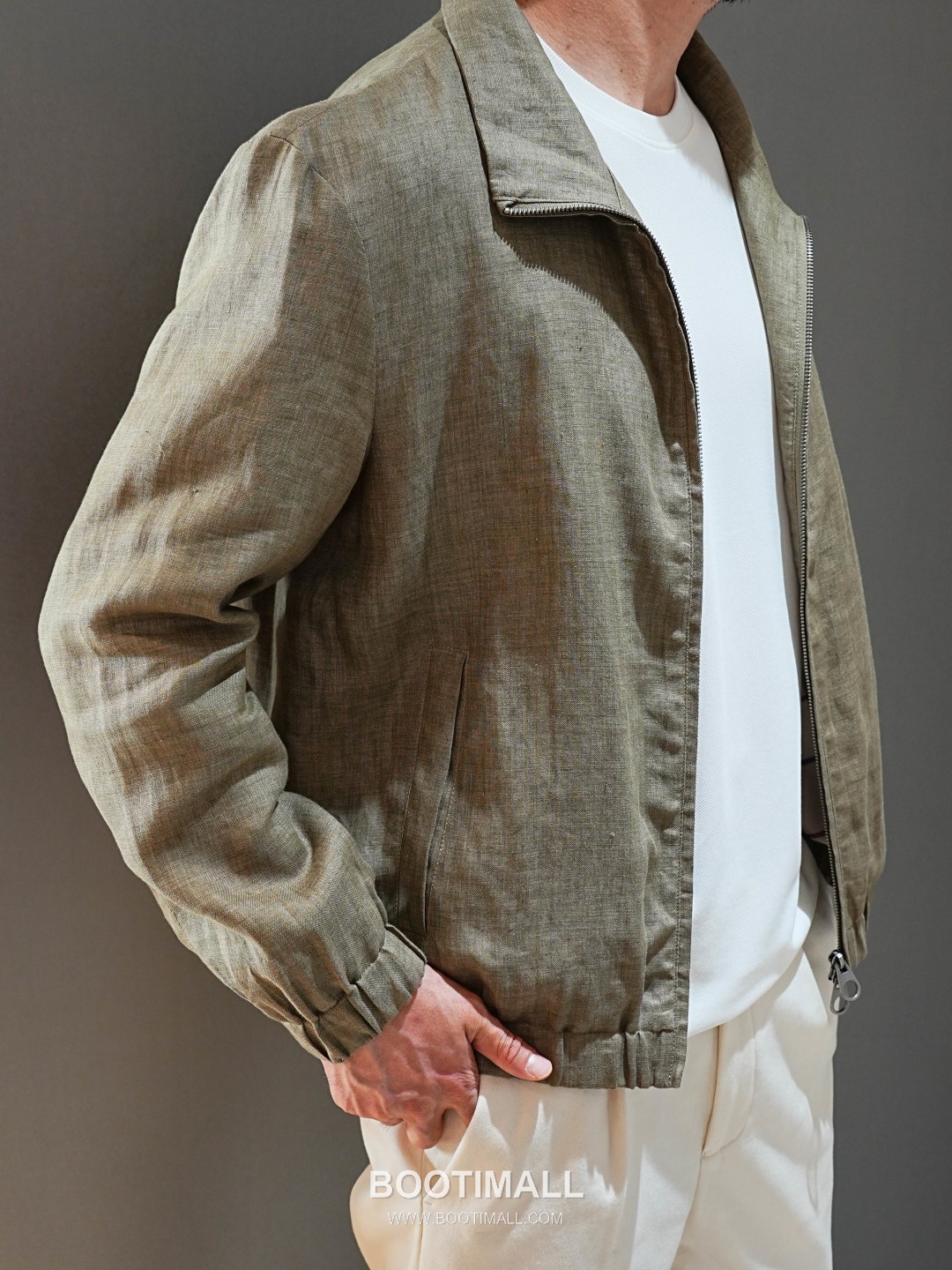 Loro Piana 2026 SS Linen Zip-Up Jacket with Stand Collar 로로피아나 2026 SS 린넨 집업 재킷 스탠드 칼라 4