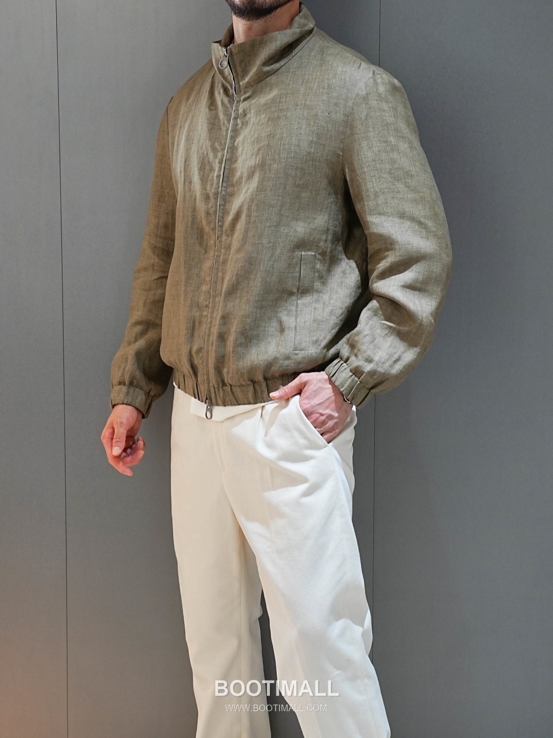 Loro Piana 2026 SS Linen Zip-Up Jacket with Stand Collar 로로피아나 2026 SS 린넨 집업 재킷 스탠드 칼라 8