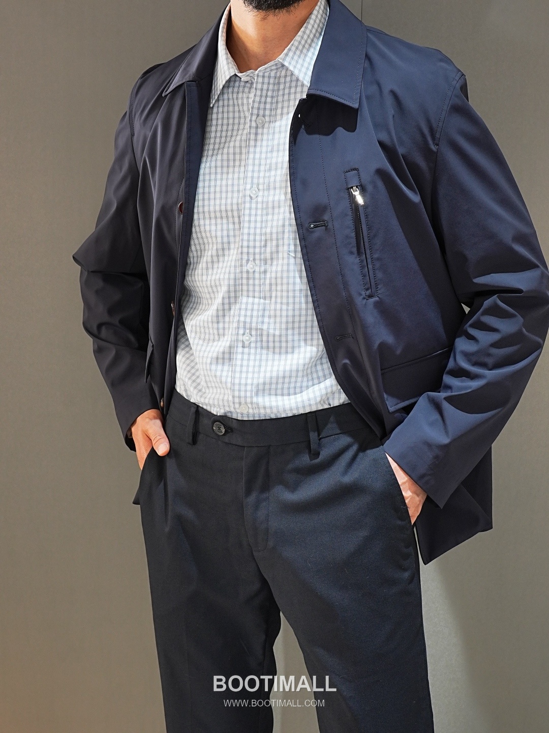 Loro Piana 2026 SS Nylon Spandex Jacket with Spread Collar 로로피아나 2026 SS 나일론 스판덱스 재킷 스프레드 칼라 4