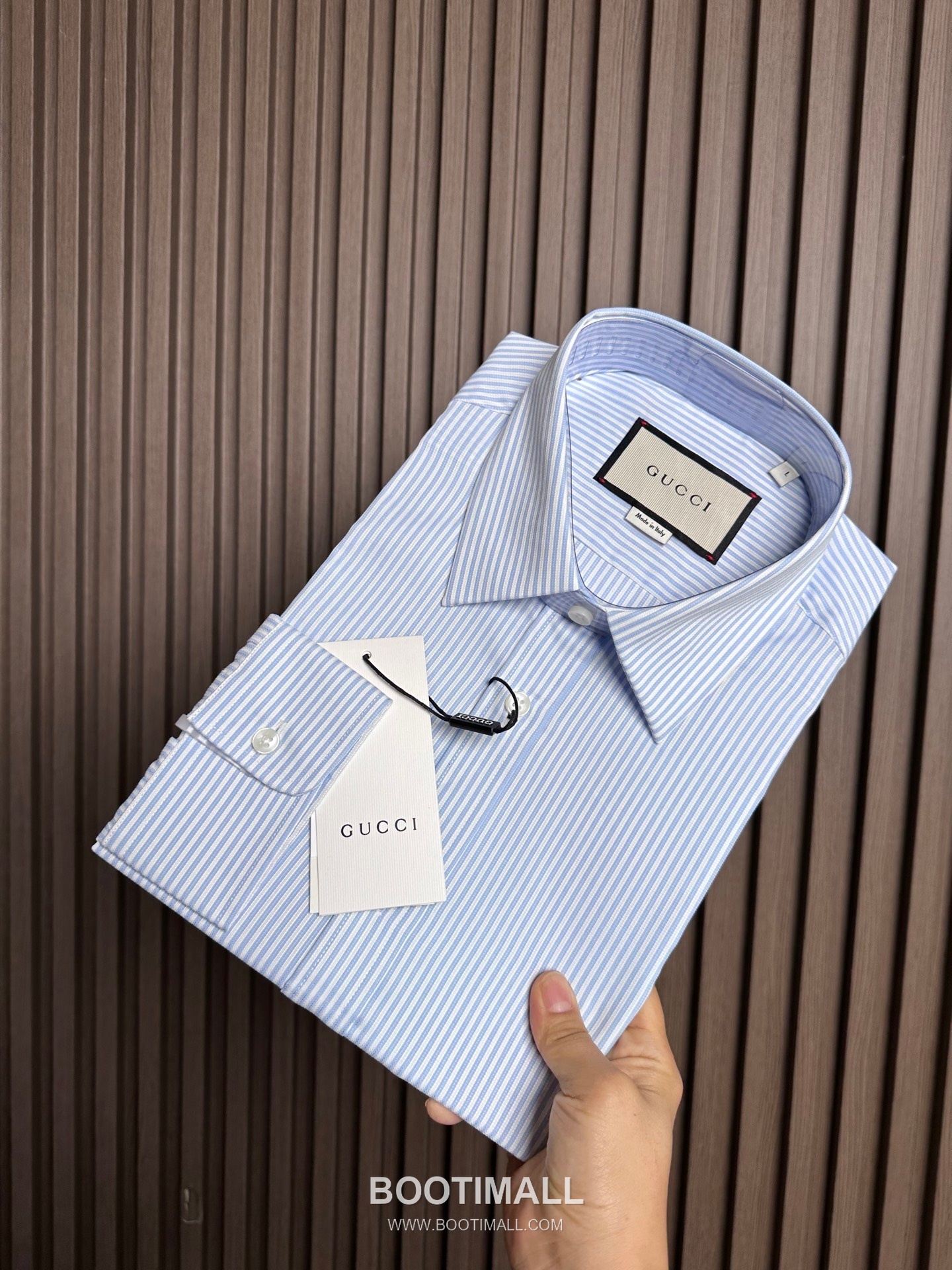 Gucci 2026 SS Cotton Stripe Shirt with Spread Collar 구찌 2026 SS 코튼 스트라이프 셔츠 스프레드 칼라 1