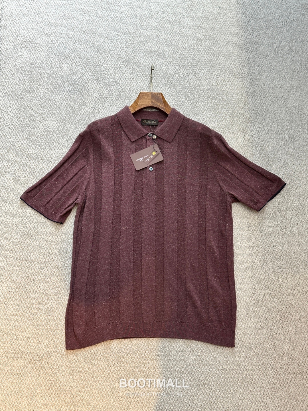 Loro Piana 2026 SS Linen Lyocell Acrylic Knit Polo Shirt with Spread Collar 로로피아나 2026 SS 린넨 라이오셀 아크릴 니트 폴로 셔츠 스프레드 칼라 8