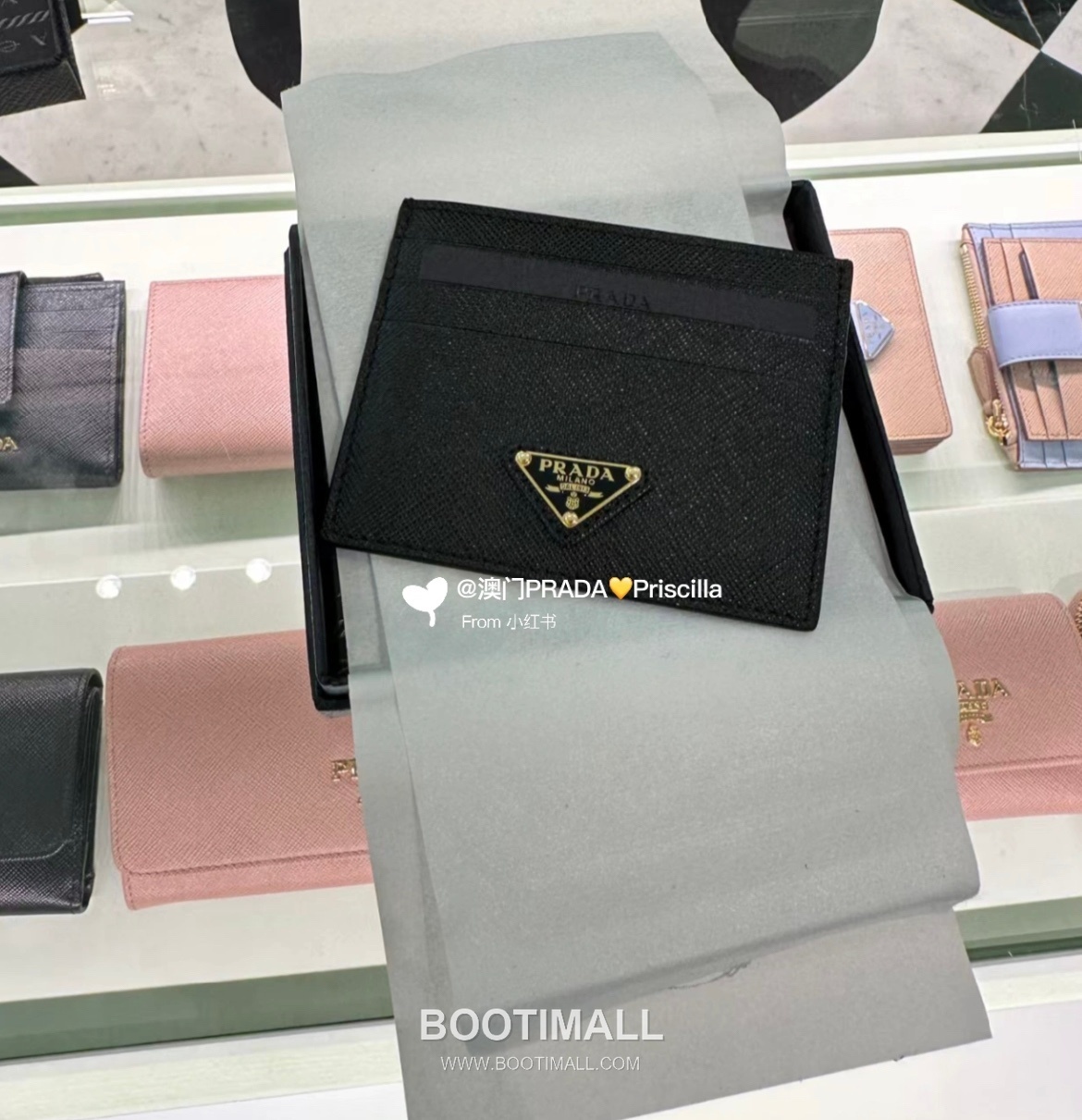 Prada Cross Grain Calfskin Leather Card Holder Wallet with Triangle Logo Detail 프라다 크로스그레인 카프스킨 레더 트라이앵글 로고 카드홀더 지갑 P398766022 10cm 1