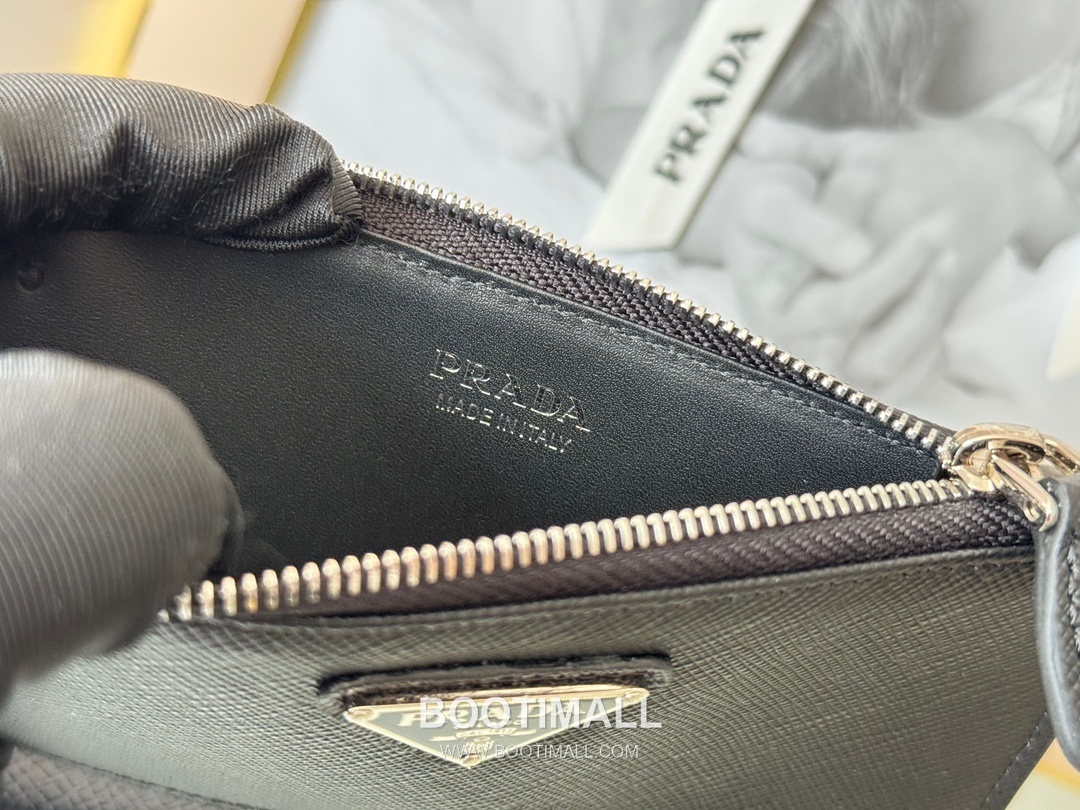 Prada Saffiano Leather Card Holder Wallet with Zip Coin Pocket Detail 프라다 사피아노 레더 지퍼 코인포켓 카드홀더 지갑 1MC079 15cm 8