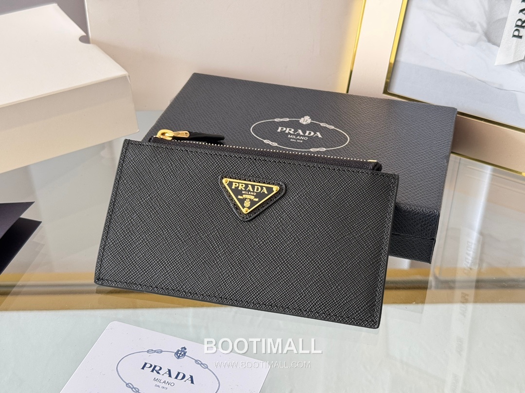 Prada Saffiano Leather Card Holder Wallet with Zip Coin Pocket Detail 프라다 사피아노 레더 지퍼 코인포켓 카드홀더 지갑 1MC079 15cm 3