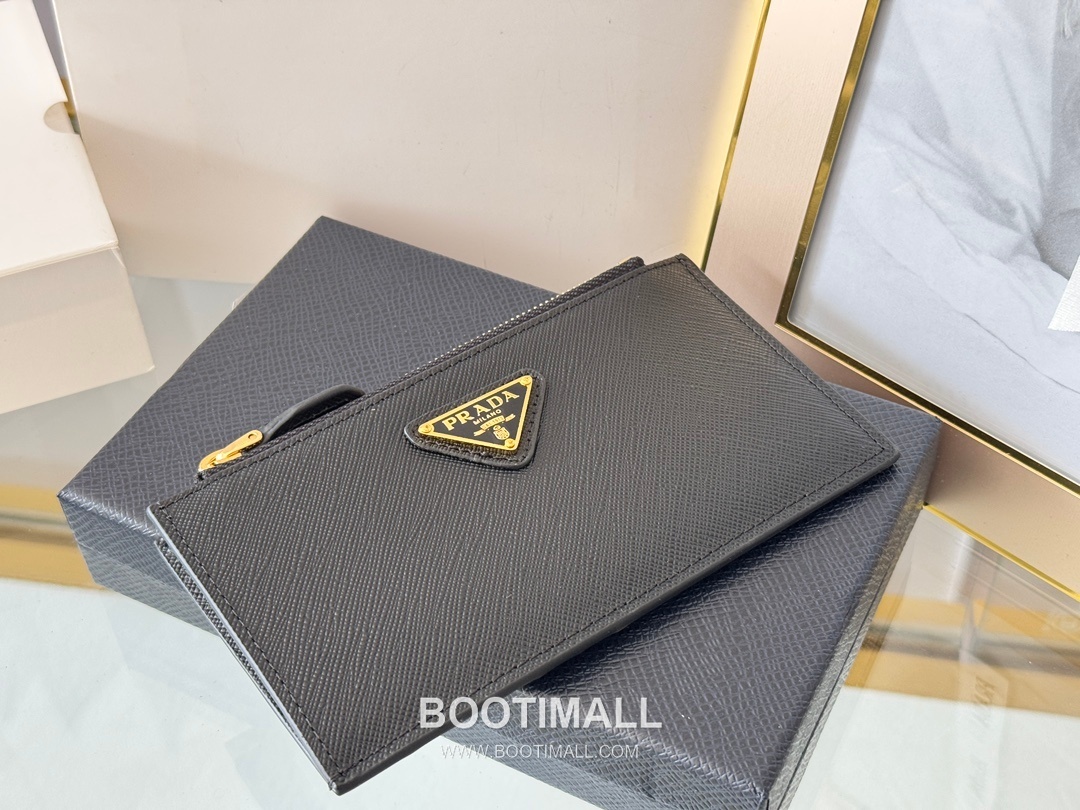 Prada Saffiano Leather Card Holder Wallet with Zip Coin Pocket Detail 프라다 사피아노 레더 지퍼 코인포켓 카드홀더 지갑 1MC079 15cm 7
