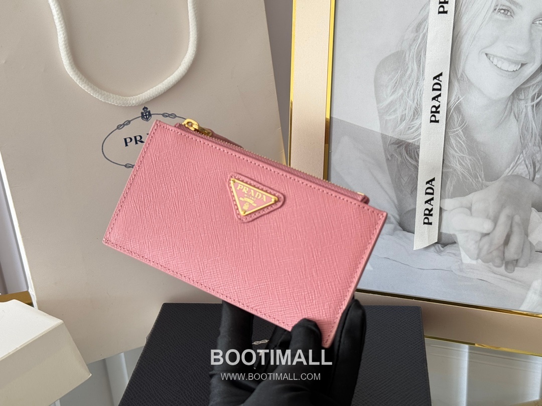 Prada Saffiano Leather Card Holder Wallet with Zip Coin Pocket Detail 프라다 사피아노 레더 지퍼 코인포켓 카드홀더 지갑 1MC079 15cm 8
