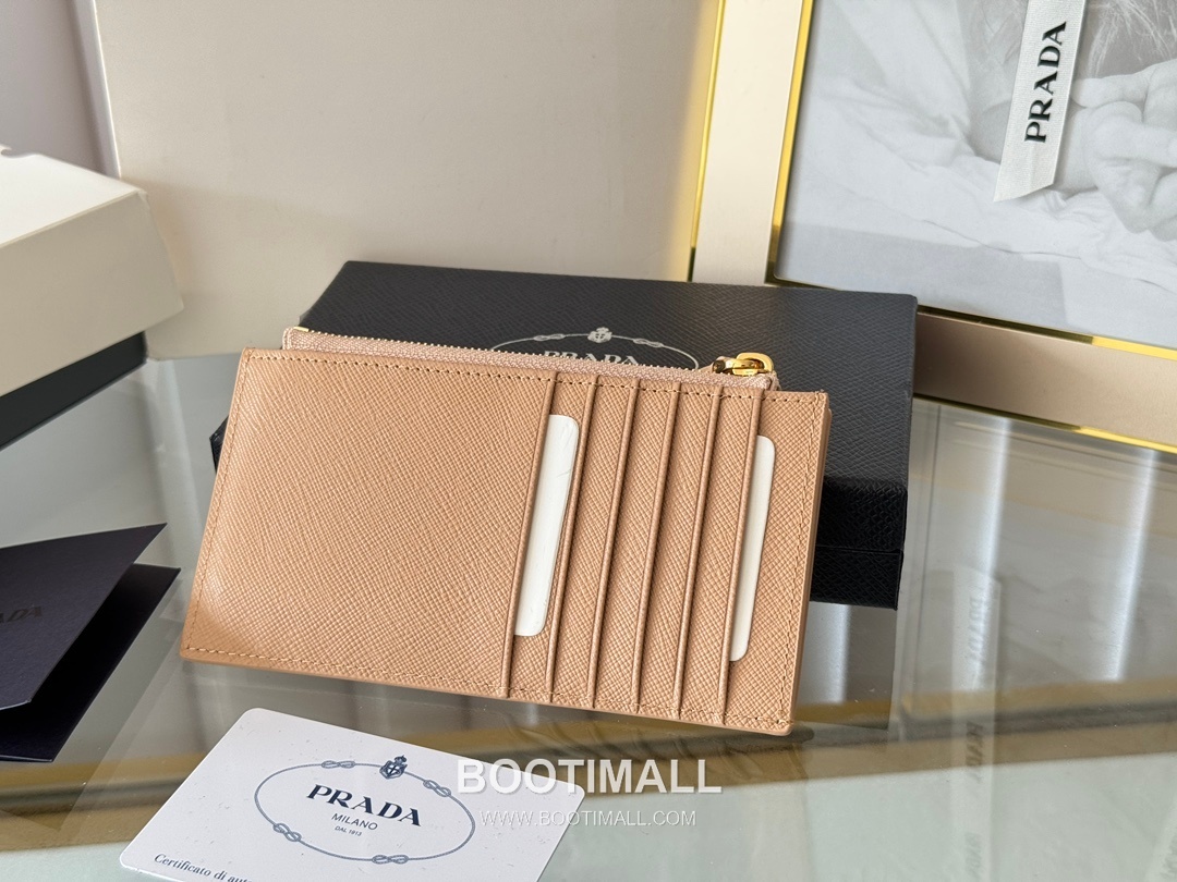 Prada Saffiano Leather Card Holder Wallet with Zip Coin Pocket Detail 프라다 사피아노 레더 지퍼 코인포켓 카드홀더 지갑 1MC079 15cm 3