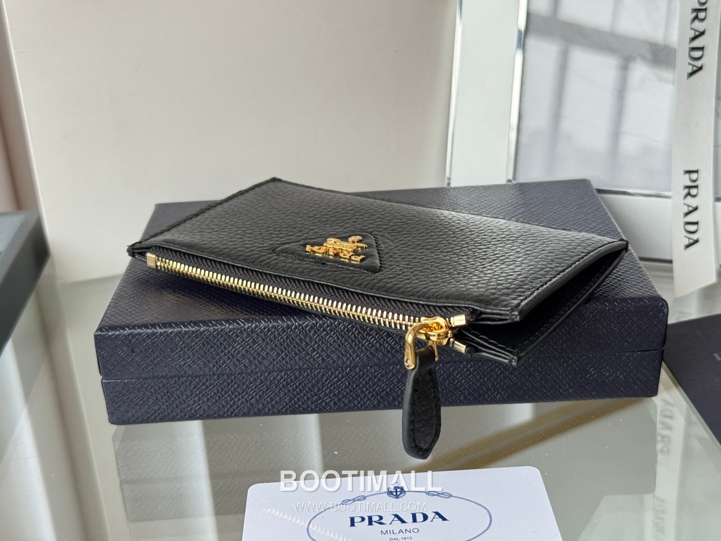 Prada Pebbled Calfskin Leather Card Holder Wallet with Zip Coin Pocket Detail 프라다 페블드 카프스킨 레더 지퍼 코인포켓 카드홀더 지갑 2MC086 13cm 4