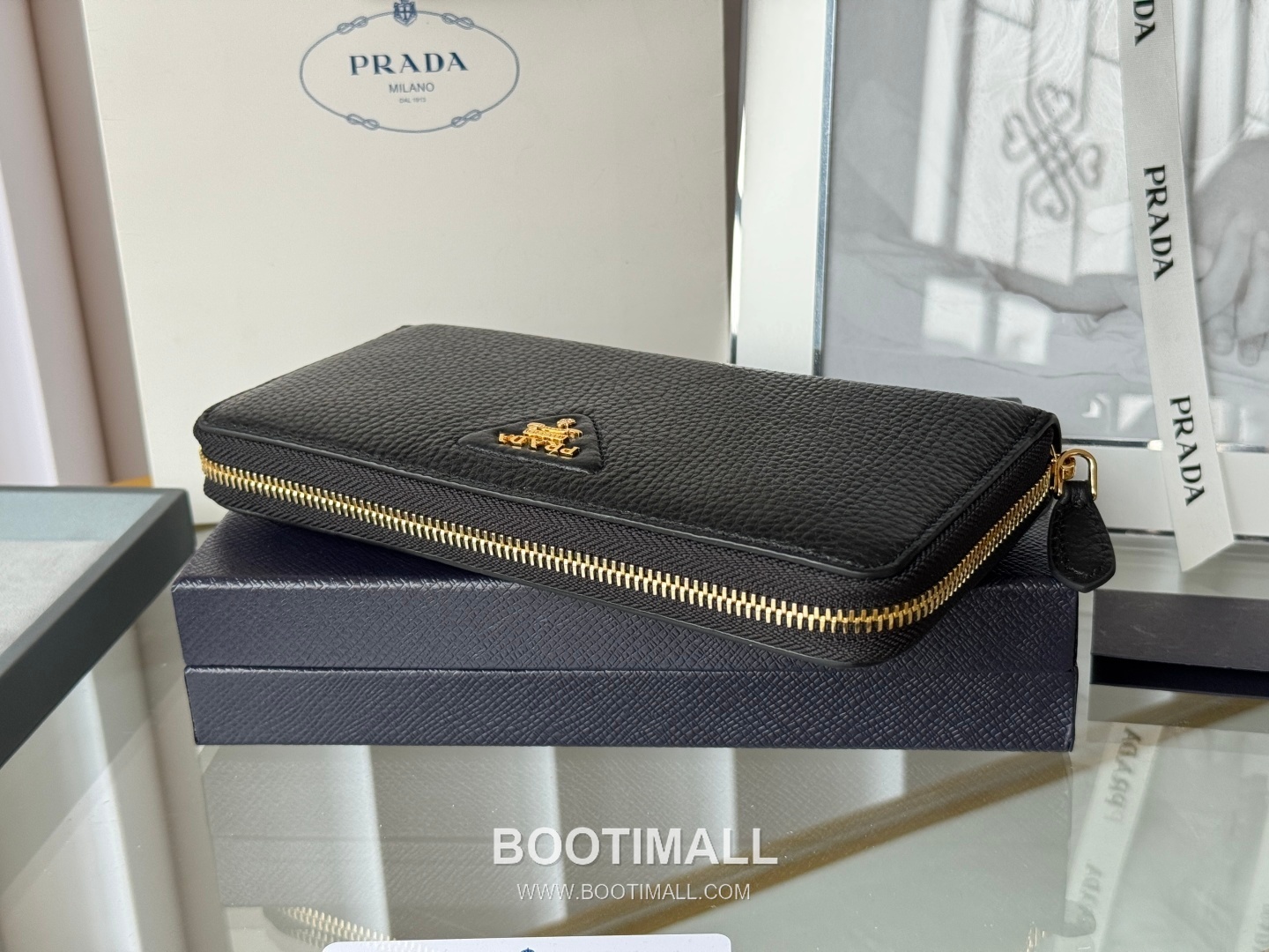 Prada Pebbled Calfskin Leather Zip Long Wallet with Single Zip Detail 프라다 페블드 카프스킨 레더 싱글 지퍼 장지갑 1ML506 20cm 4