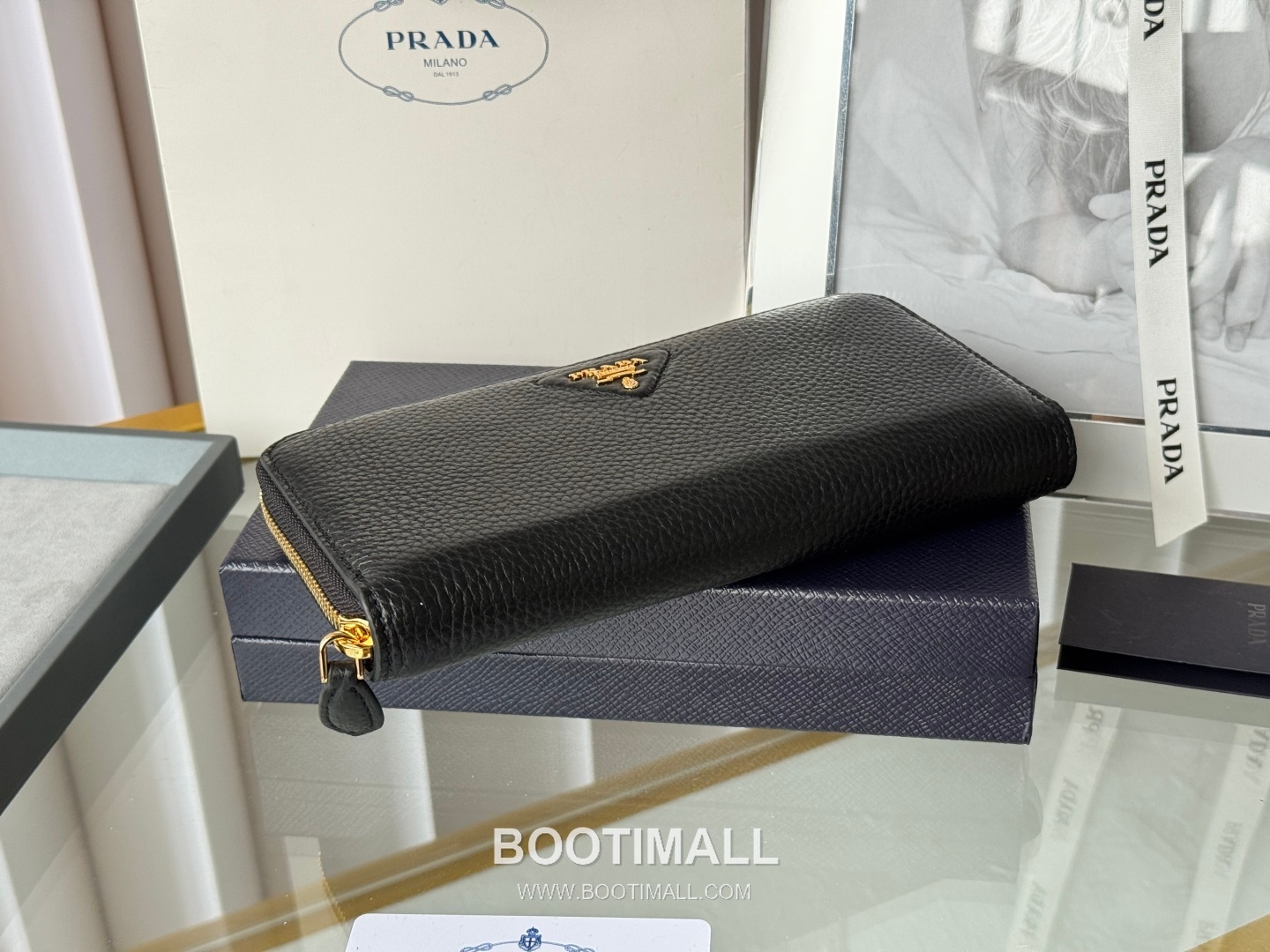 Prada Pebbled Calfskin Leather Zip Long Wallet with Single Zip Detail 프라다 페블드 카프스킨 레더 싱글 지퍼 장지갑 1ML506 20cm 5