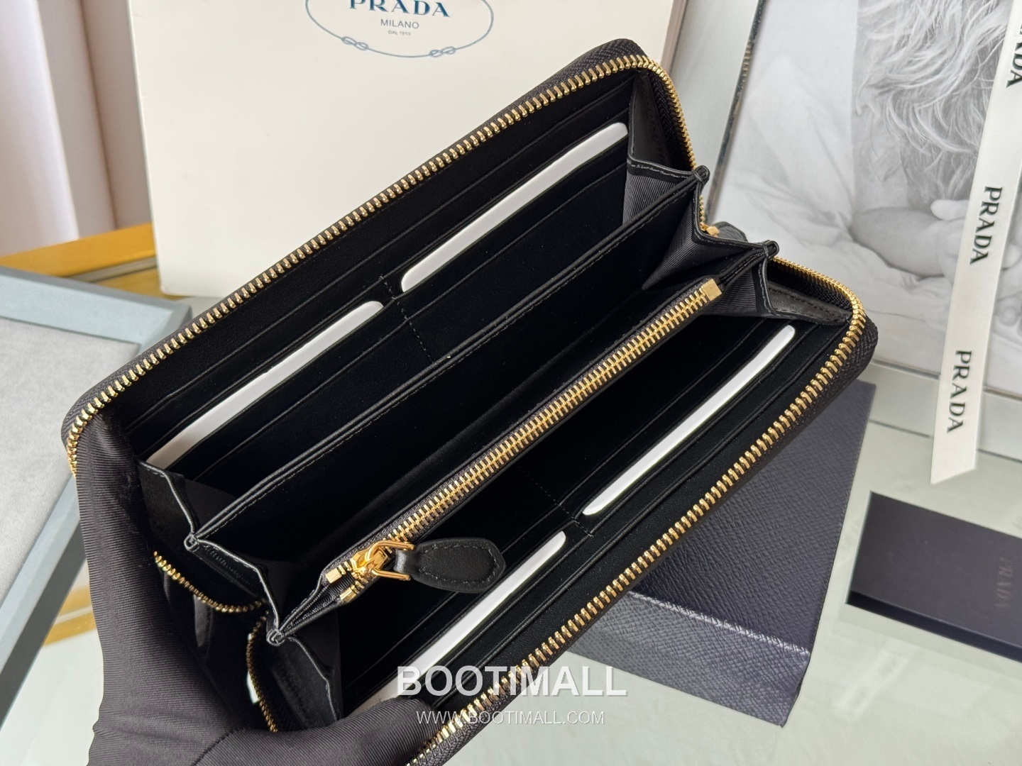 Prada Pebbled Calfskin Leather Zip Long Wallet with Single Zip Detail 프라다 페블드 카프스킨 레더 싱글 지퍼 장지갑 1ML506 20cm 9