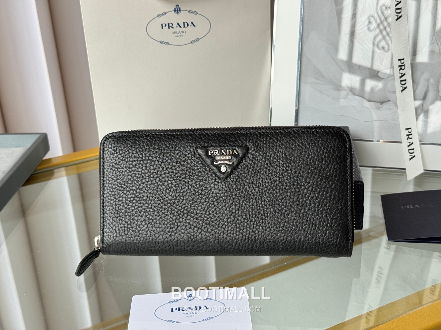 Prada Pebbled Calfskin Leather Zip Long Wallet with Single Zip Detail 프라다 페블드 카프스킨 레더 싱글 지퍼 장지갑 1ML506 20cm 2